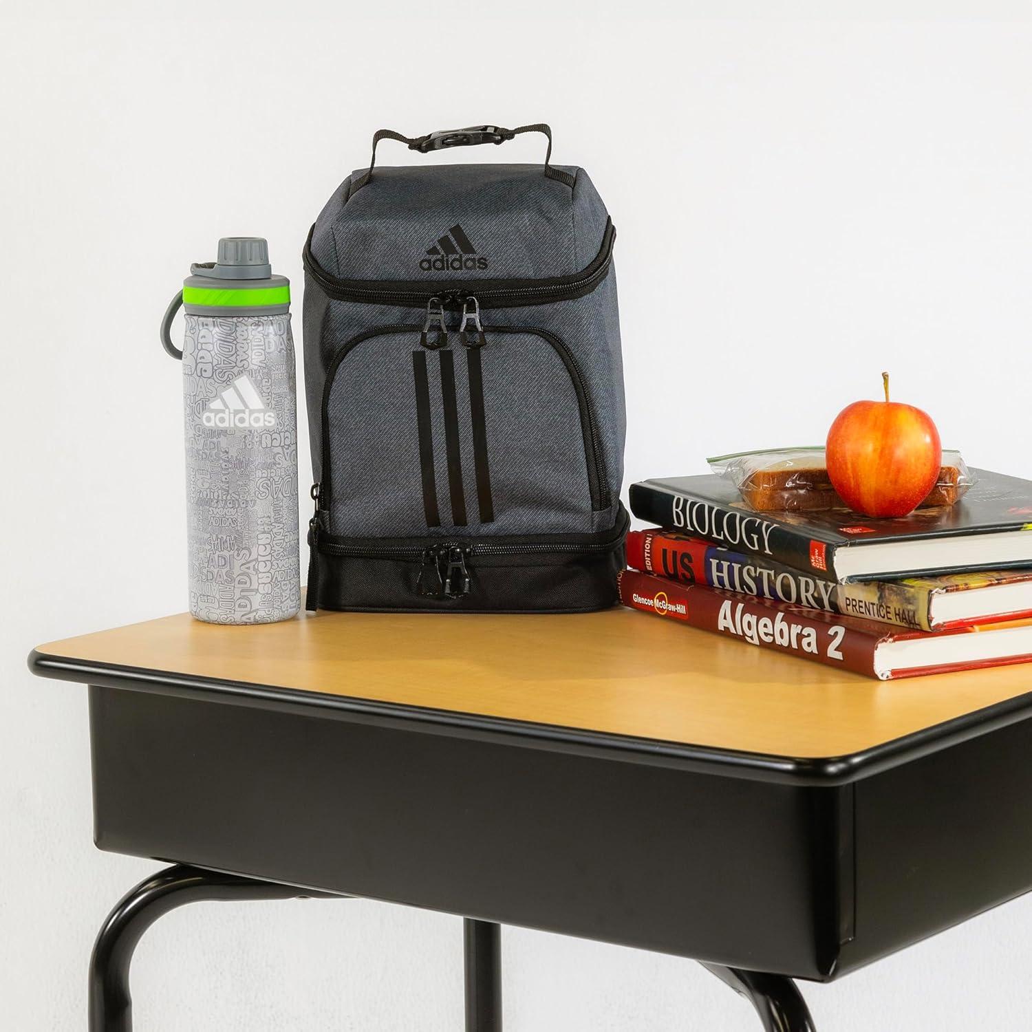 imageadidas Excel Insulated Lunch Bag Cooler with Zipper Pocket for Ice Pack and Clip Temperature Control InsulationTwill Onix GreyBlack