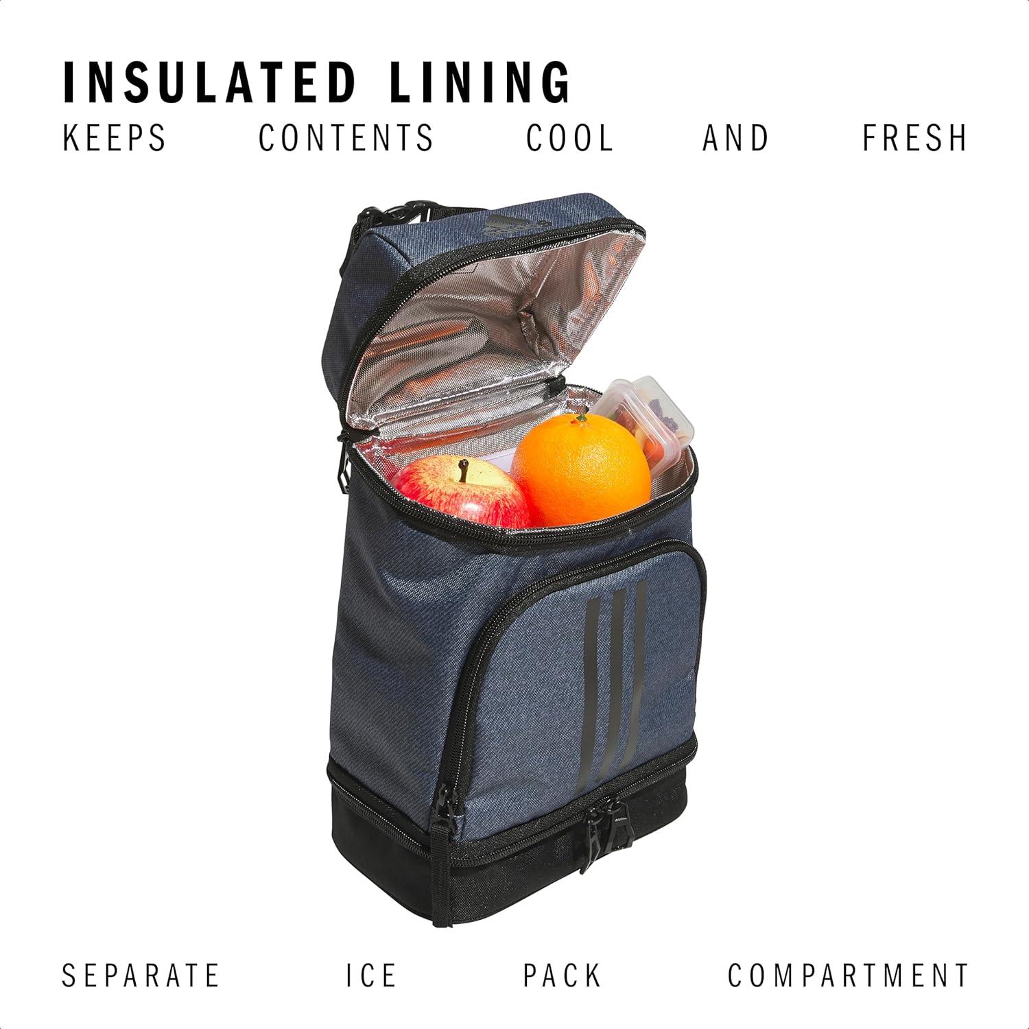 imageadidas Excel Insulated Lunch Bag Cooler with Zipper Pocket for Ice Pack and Clip Temperature Control InsulationTwill Onix GreyBlack