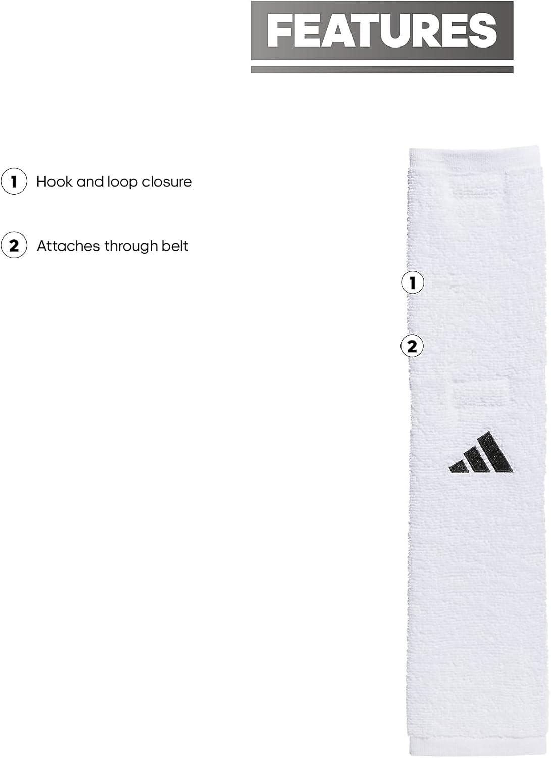 imageadidas Football Team Towel Dries Hands StaysinPlace with Hook and Loop ClosureWhiteBlack