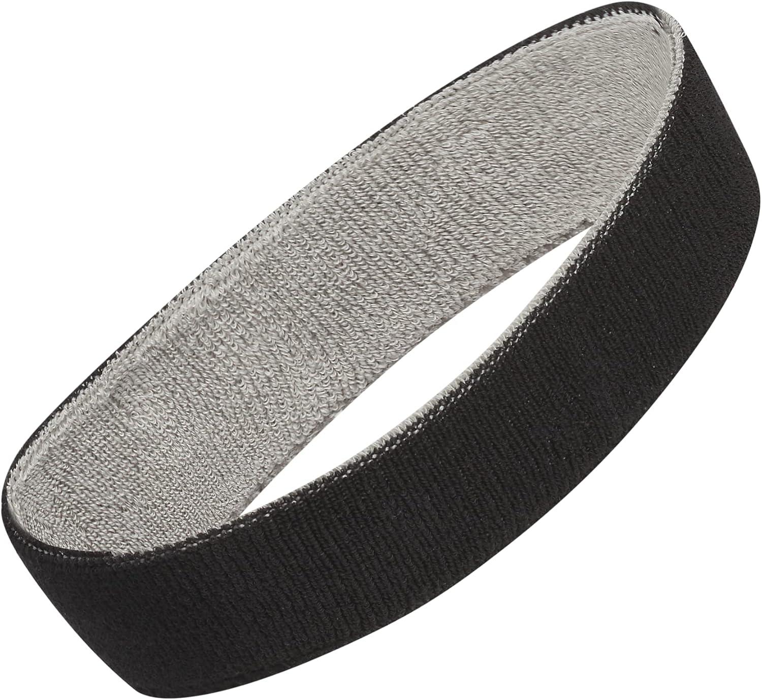 imageadidas Interval Reversible Elastic Sweat Headband for Men and Women BlackWhiteAluminum 2 One Size