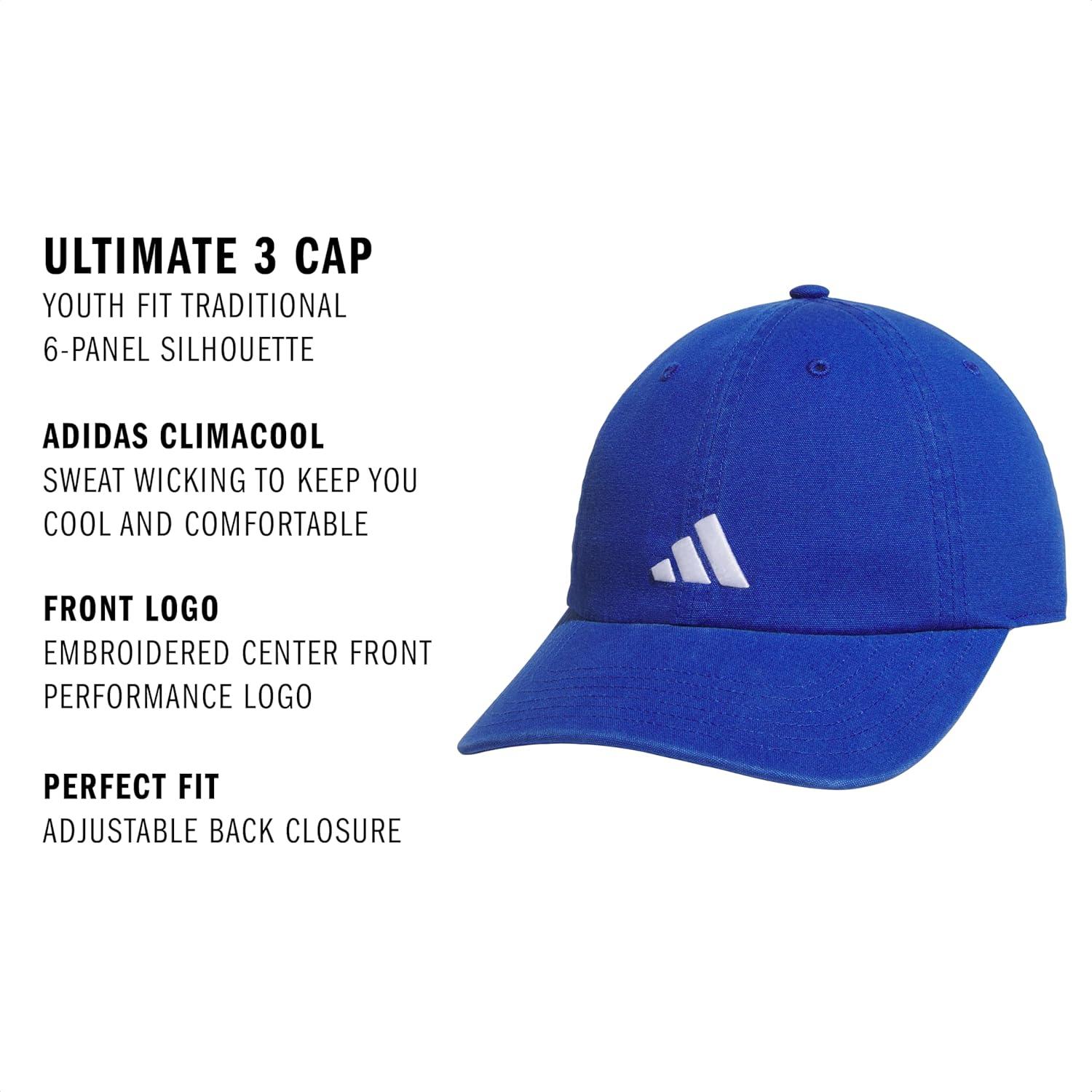 imageadidas Kids Baseball Cap for Boys and Girls Youth Washed Cotton Adjustable Hat Ultimate SaturdayTeam Royal BlueWhite