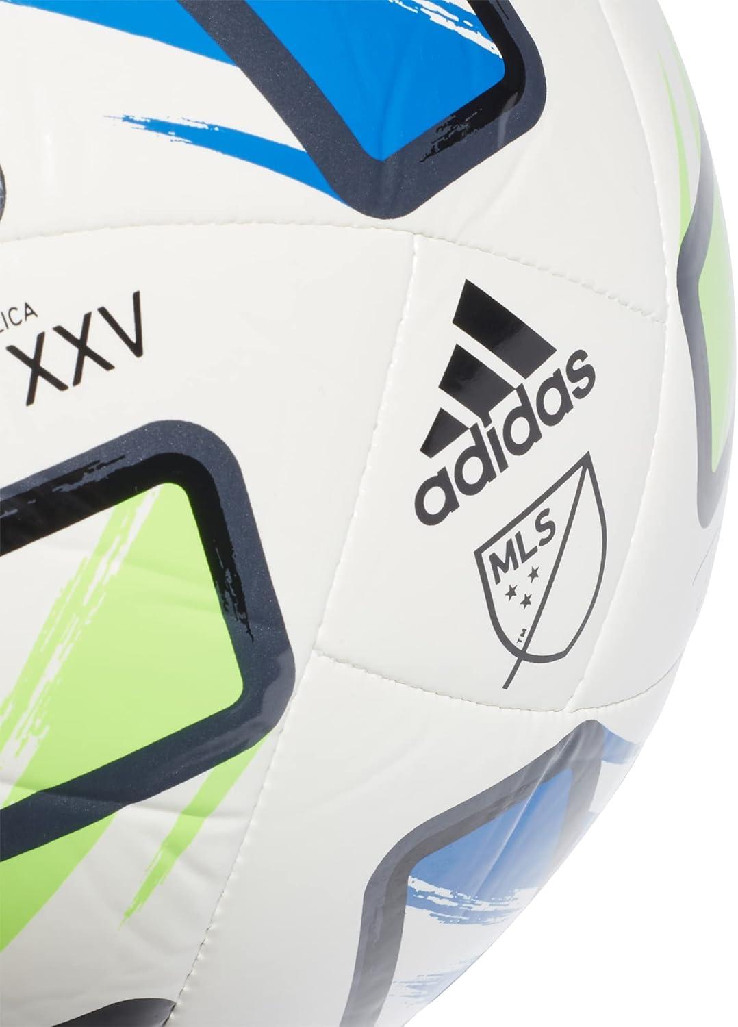 imageadidas MLS Nativo XXV Club BallWhiteSolar GreenGlory BlueBlack