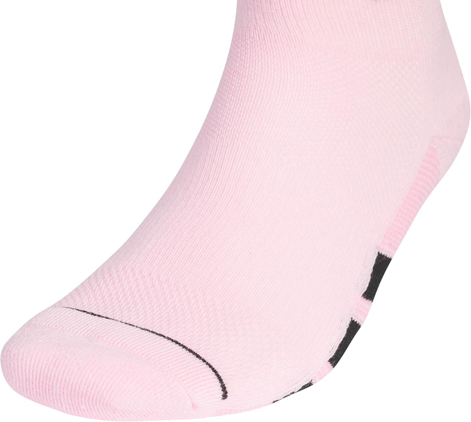 imageadidas Mens All Day Training Quarter Socks sports performance above the ankle height with cushioning for running 3PairTrue PinkBlackWhite