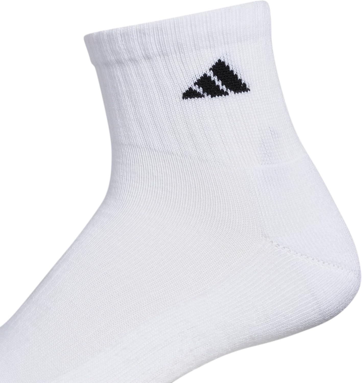 imageadidas Mens Athletic Cushioned 6Pack Quarter Athletic Cushioned Quarter Ankle Socks for Men with Arch SupportWhiteBlack