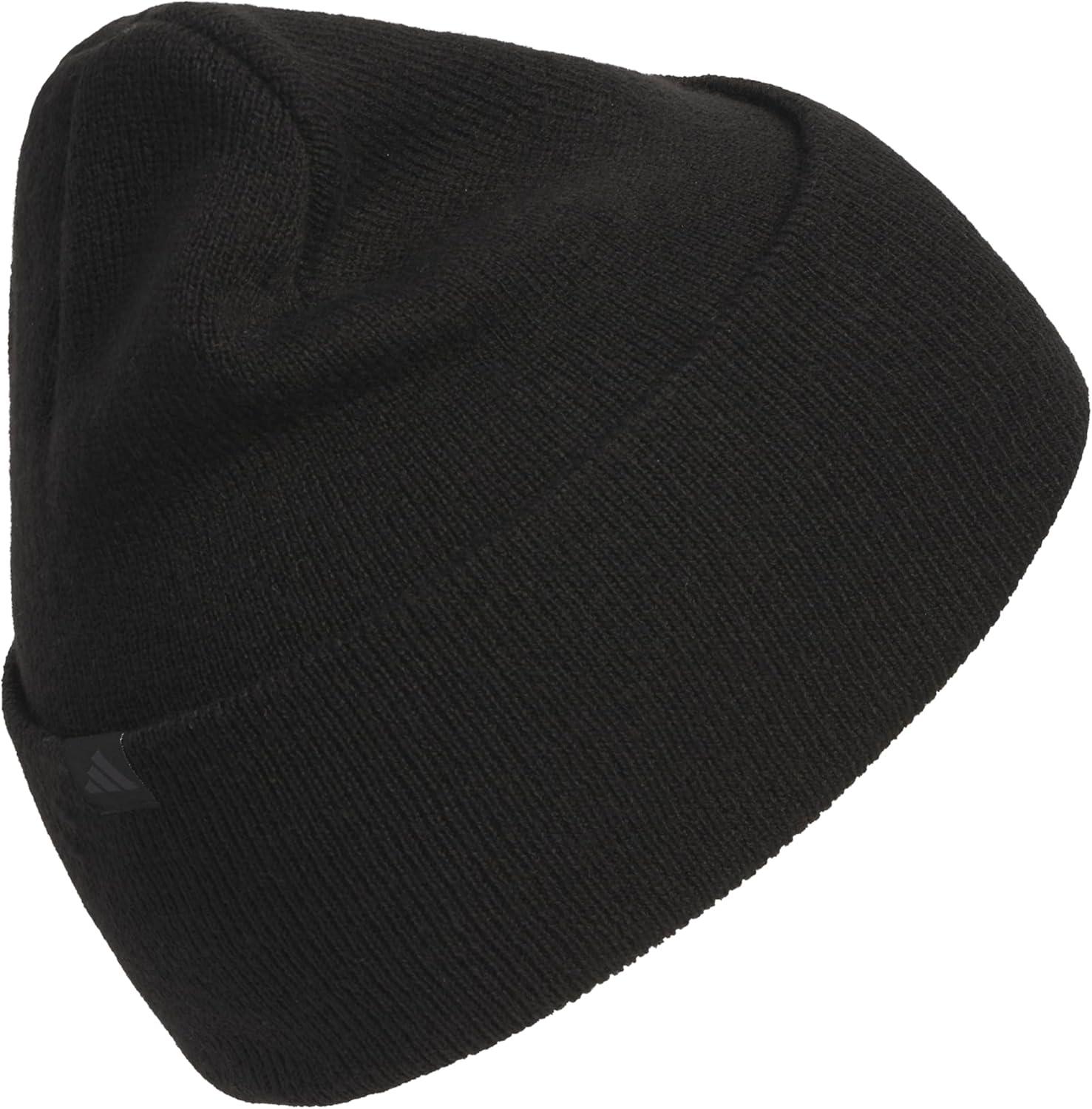 imageadidas Mens Beanie Postseason Tall Fit Slouchy Cuffed Knit Winter HatBlackBlackCarbon Grey