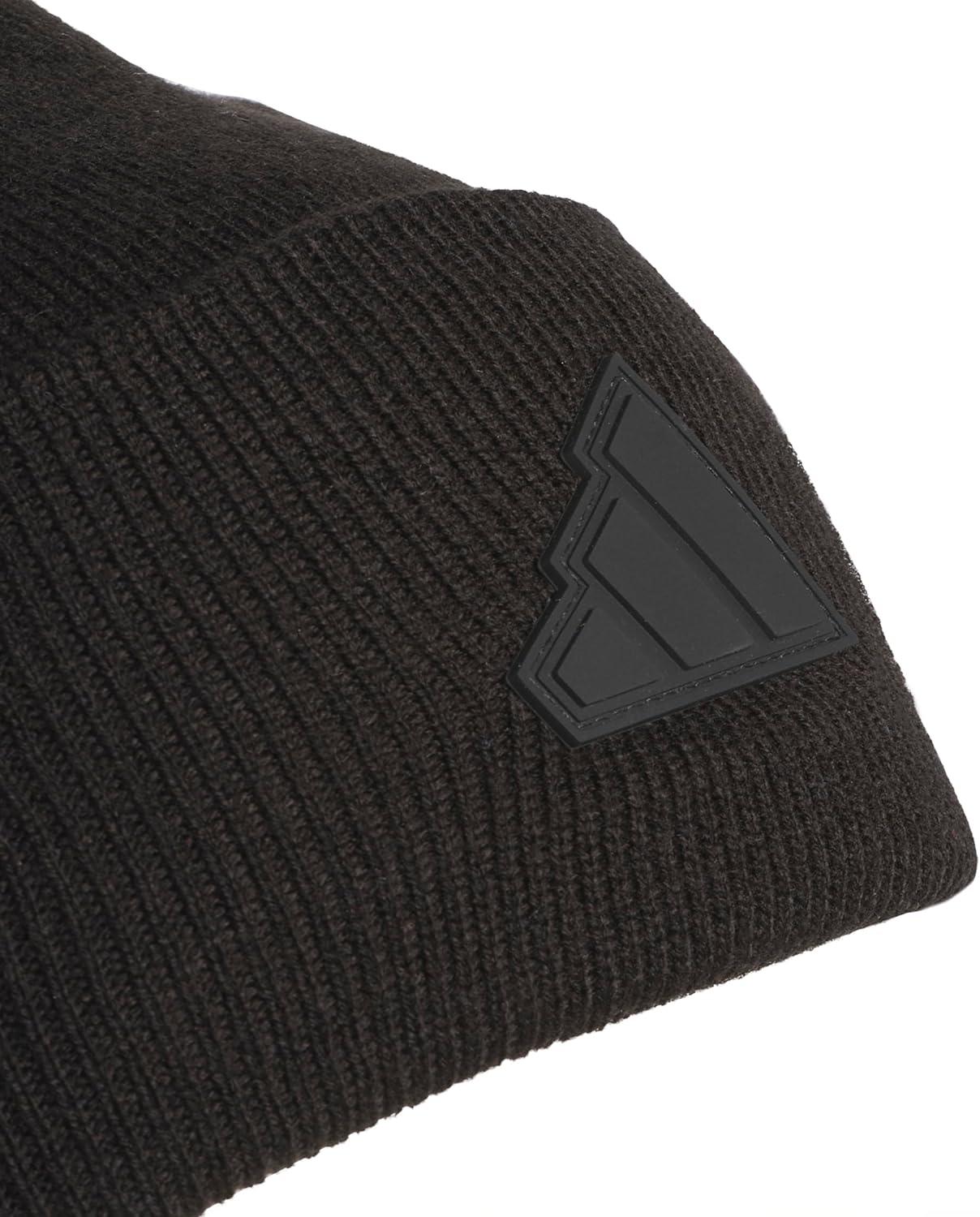imageadidas Mens Beanie Postseason Tall Fit Slouchy Cuffed Knit Winter HatBlackBlackCarbon Grey
