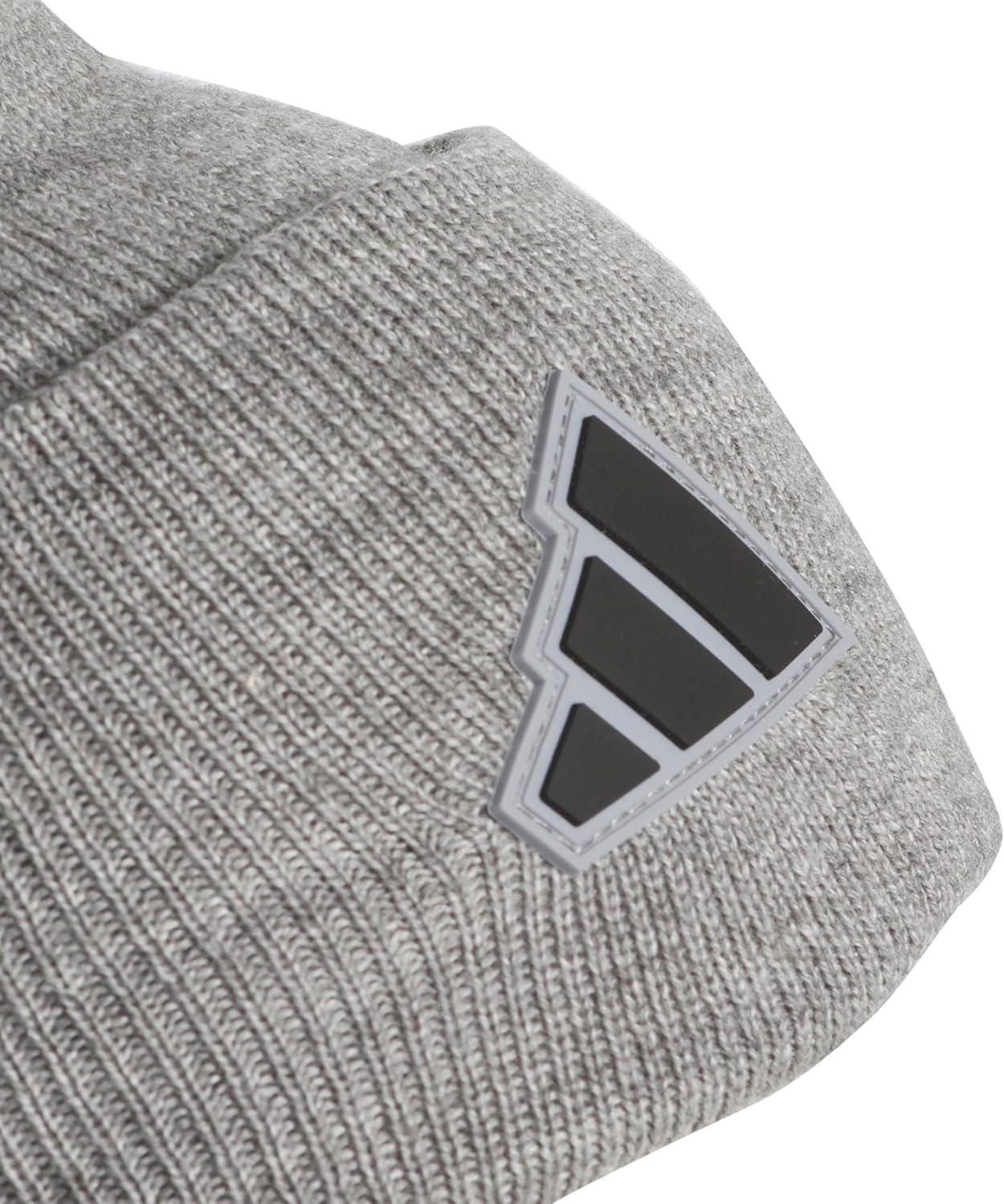 imageadidas Mens Beanie Postseason Tall Fit Slouchy Cuffed Knit Winter HatHeather GreyGreyBlack