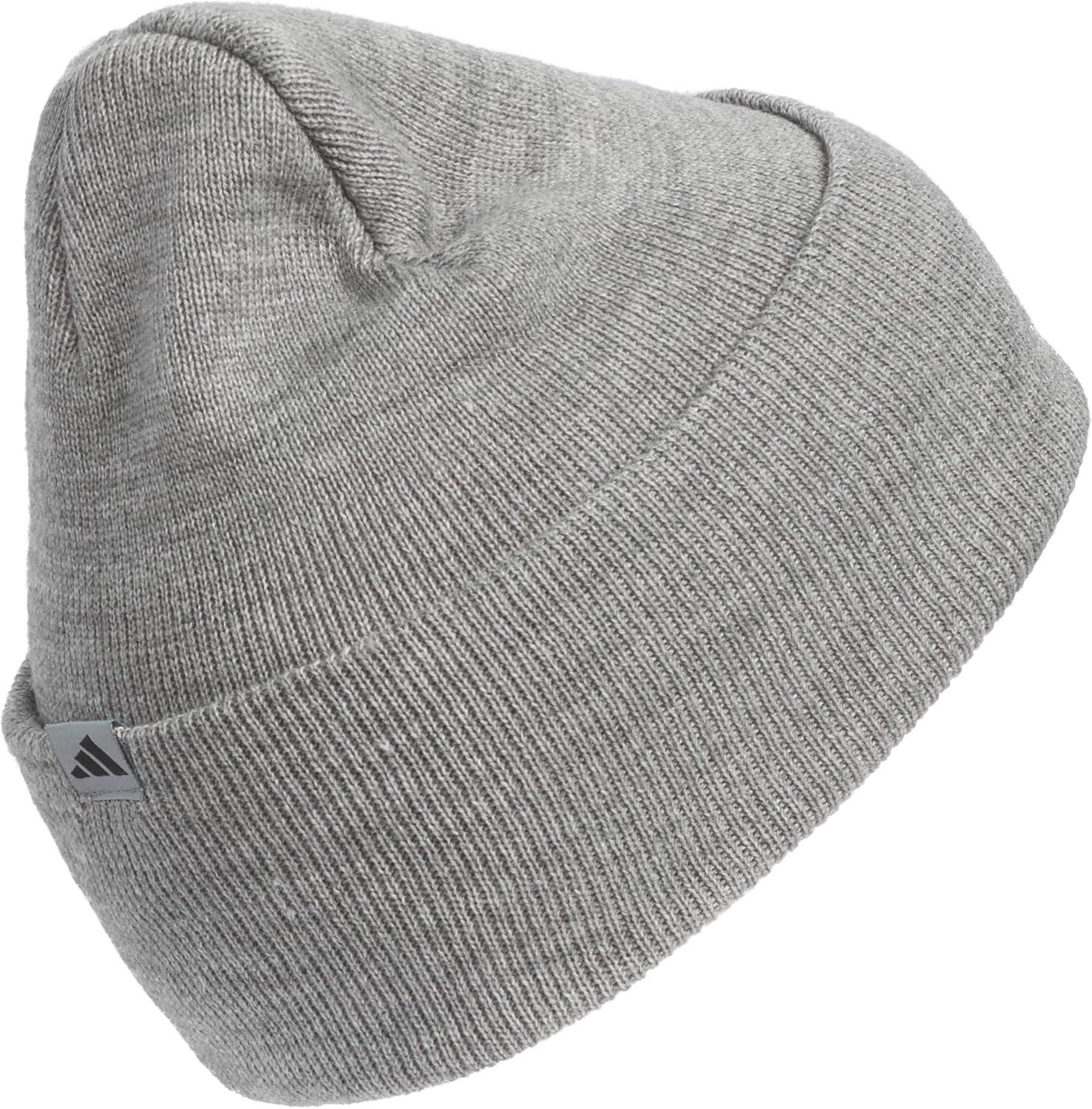 imageadidas Mens Beanie Postseason Tall Fit Slouchy Cuffed Knit Winter HatHeather GreyGreyBlack