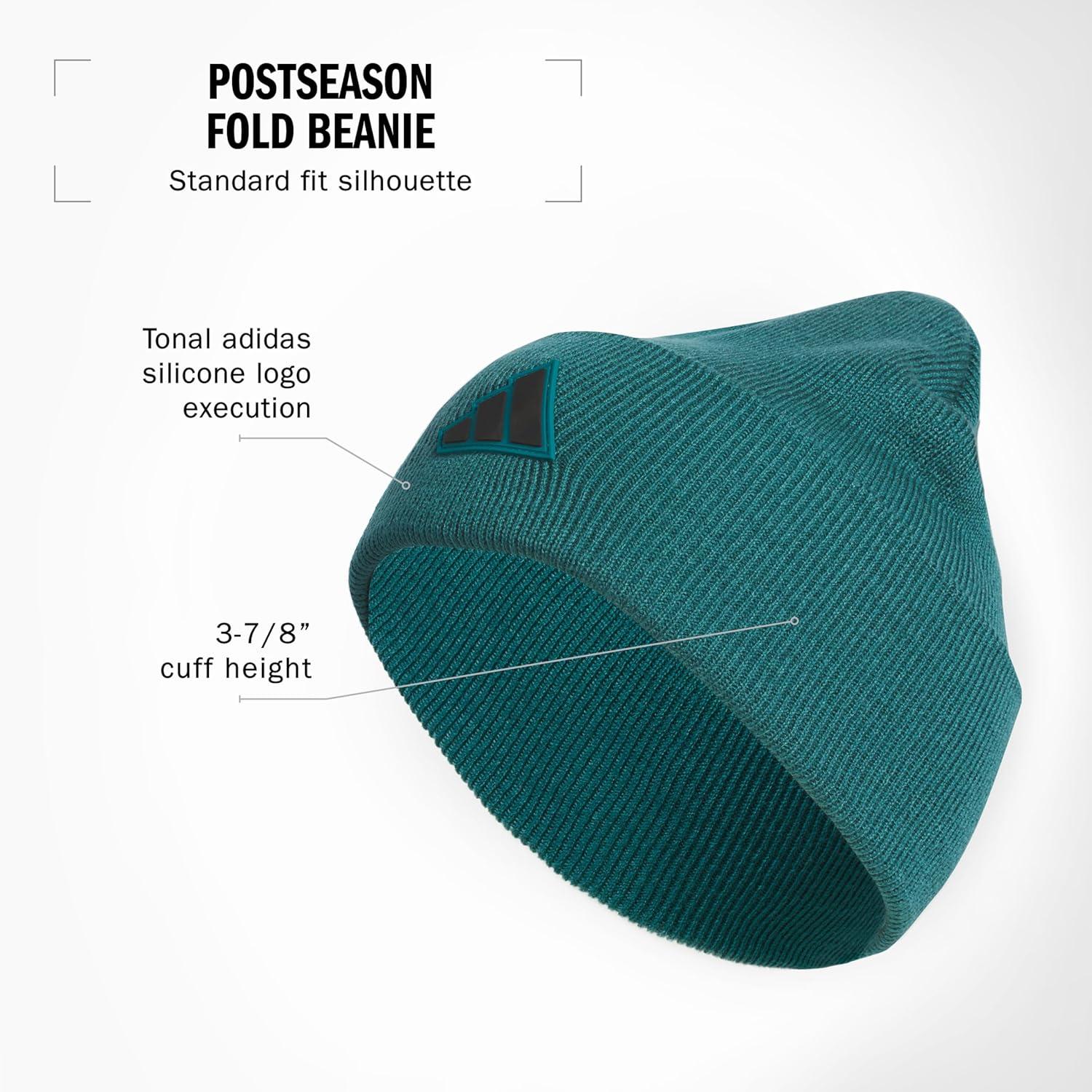 imageadidas Mens Beanie Postseason Tall Fit Slouchy Cuffed Knit Winter HatLegacy Teal GreenBlack