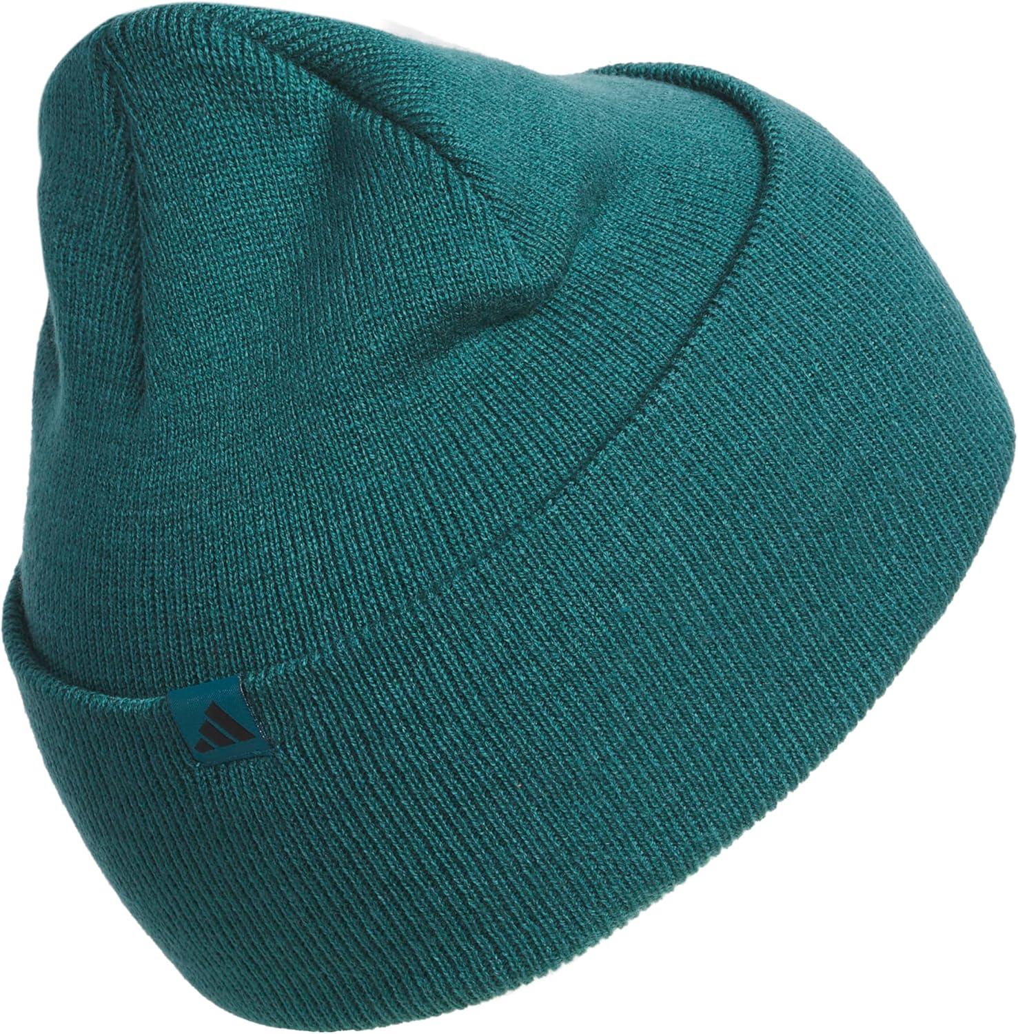 imageadidas Mens Beanie Postseason Tall Fit Slouchy Cuffed Knit Winter HatLegacy Teal GreenBlack