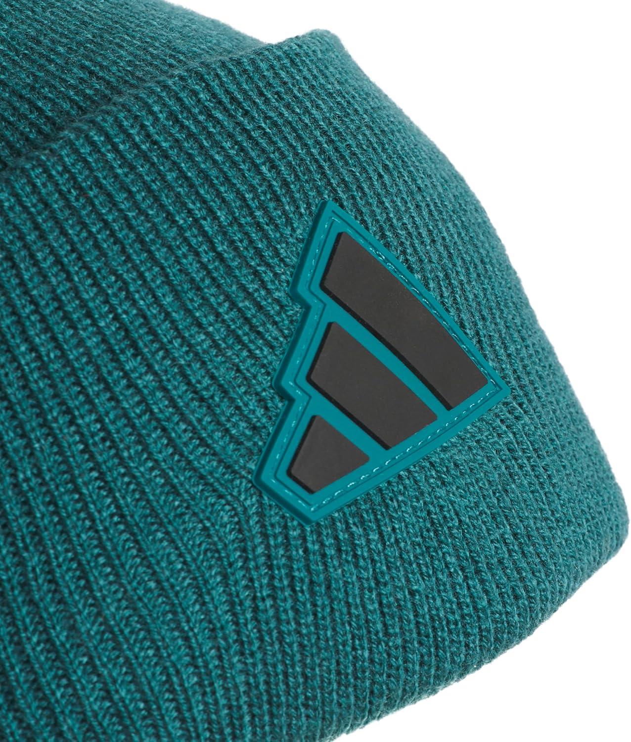 imageadidas Mens Beanie Postseason Tall Fit Slouchy Cuffed Knit Winter HatLegacy Teal GreenBlack
