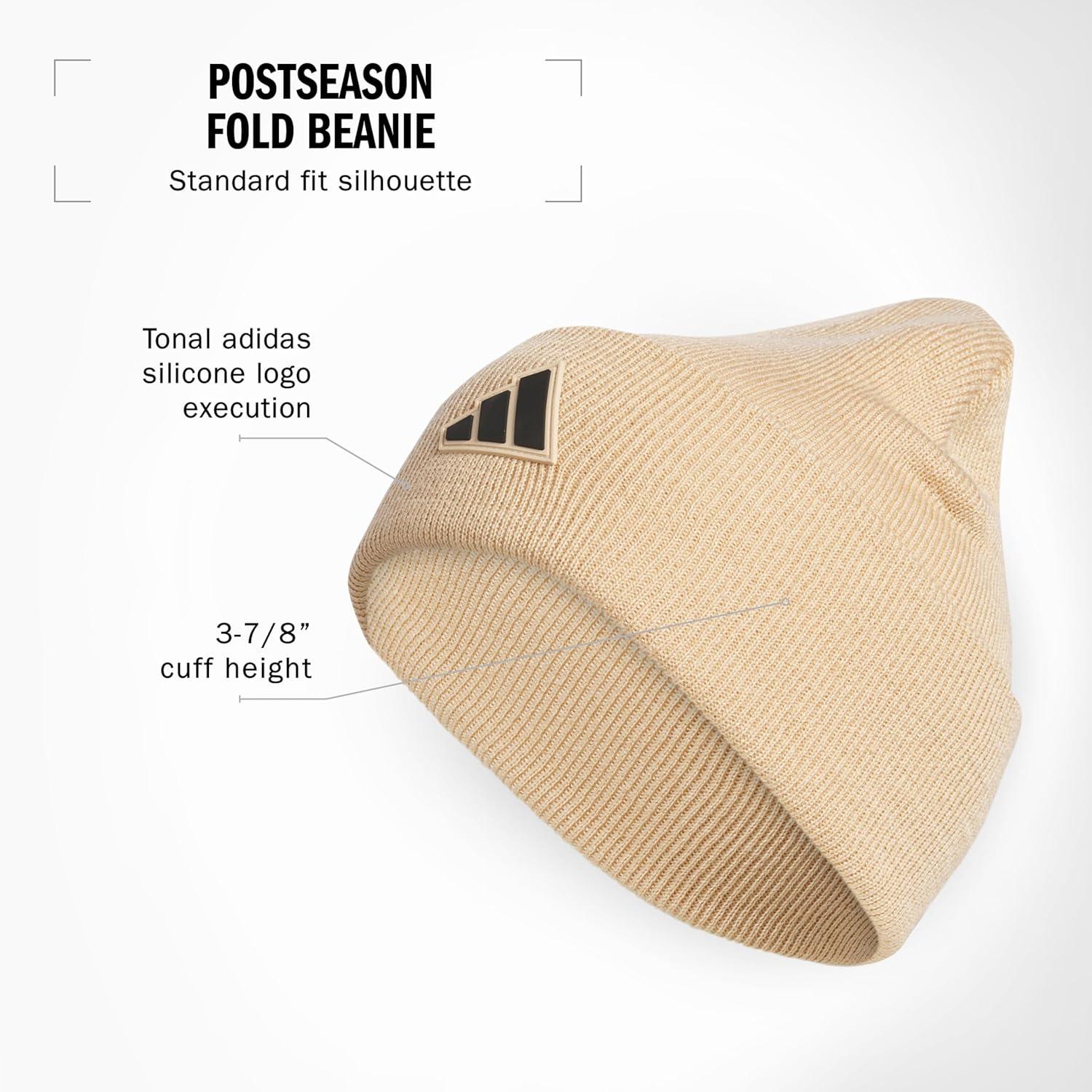 imageadidas Mens Beanie Postseason Tall Fit Slouchy Cuffed Knit Winter HatMagic BeigeBlack