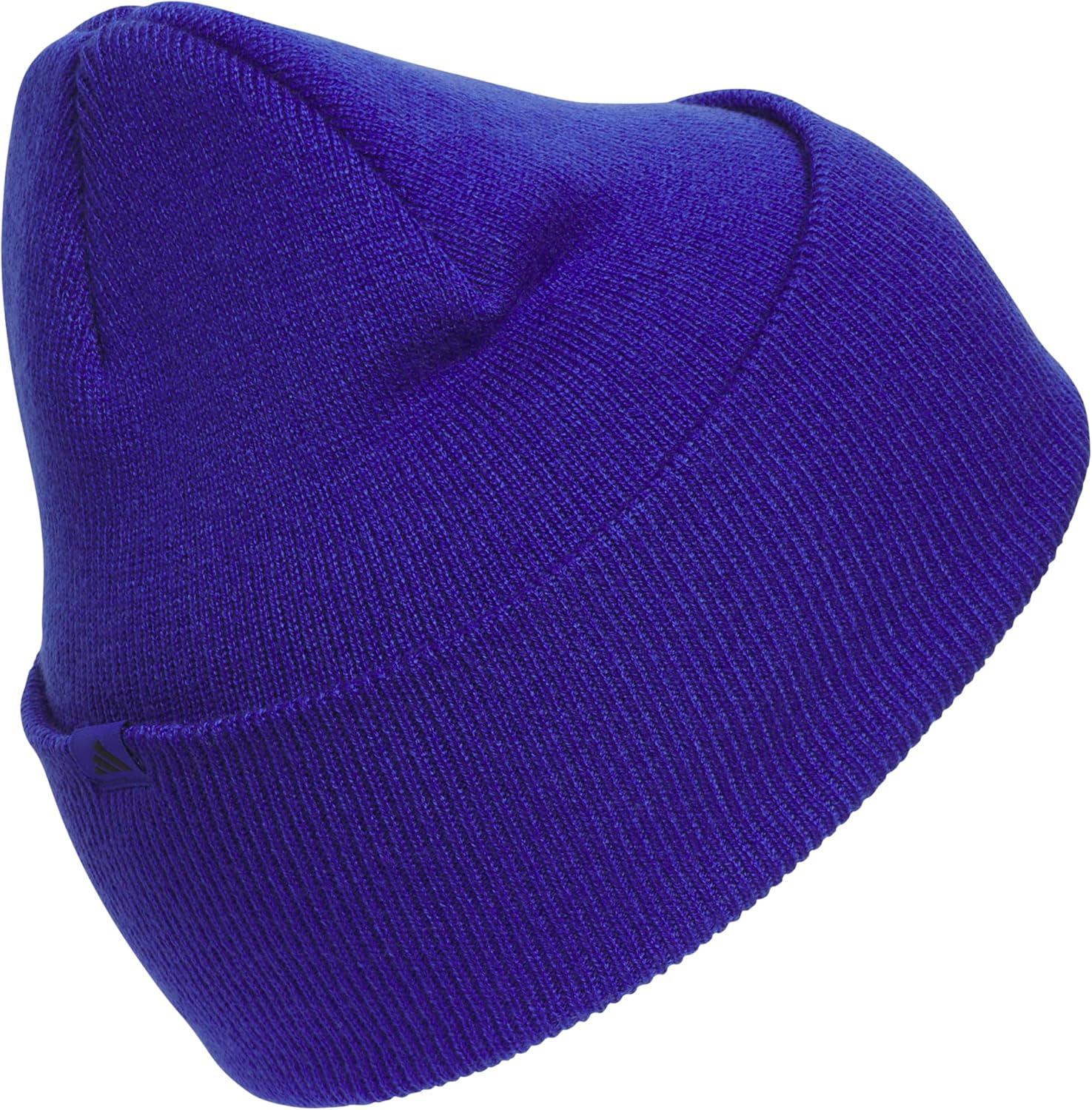 imageadidas Mens Beanie Postseason Tall Fit Slouchy Cuffed Knit Winter HatSemi Lucid BlueBlack