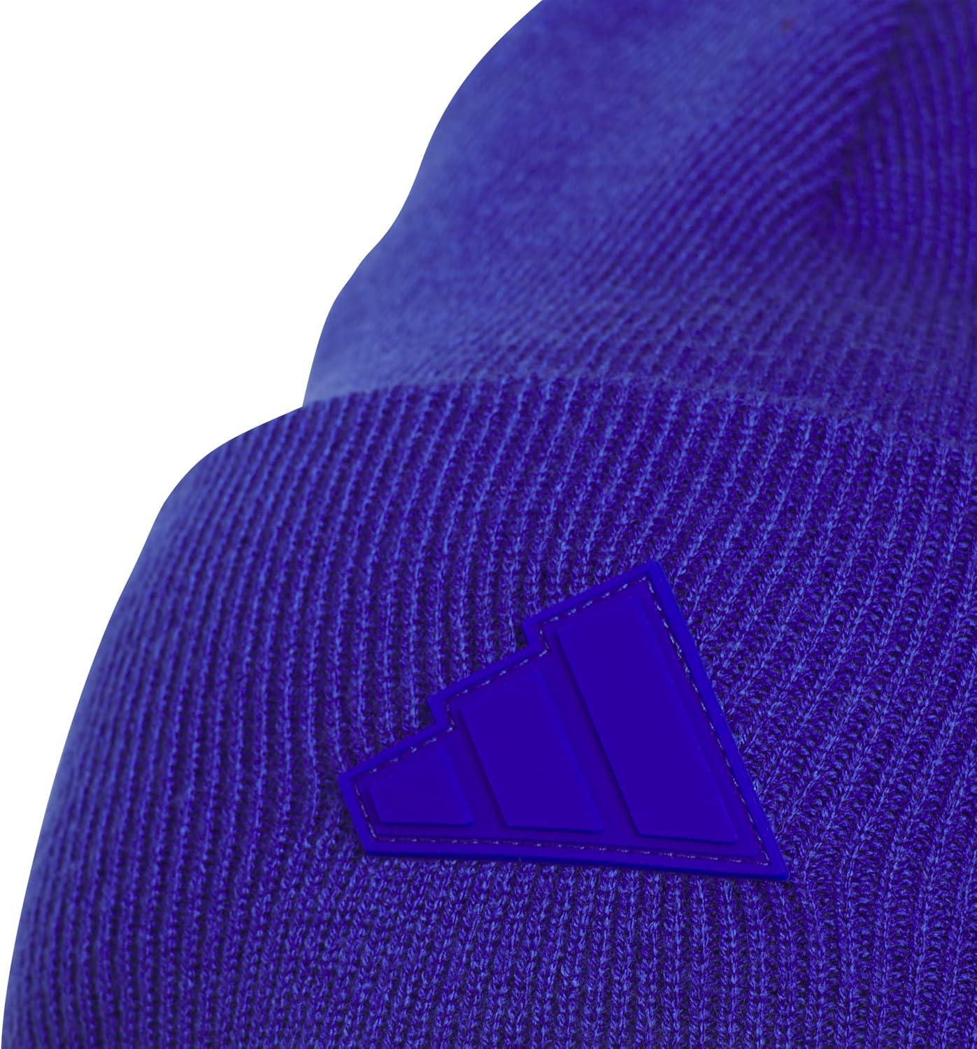 imageadidas Mens Beanie Postseason Tall Fit Slouchy Cuffed Knit Winter HatSemi Lucid BlueBlack