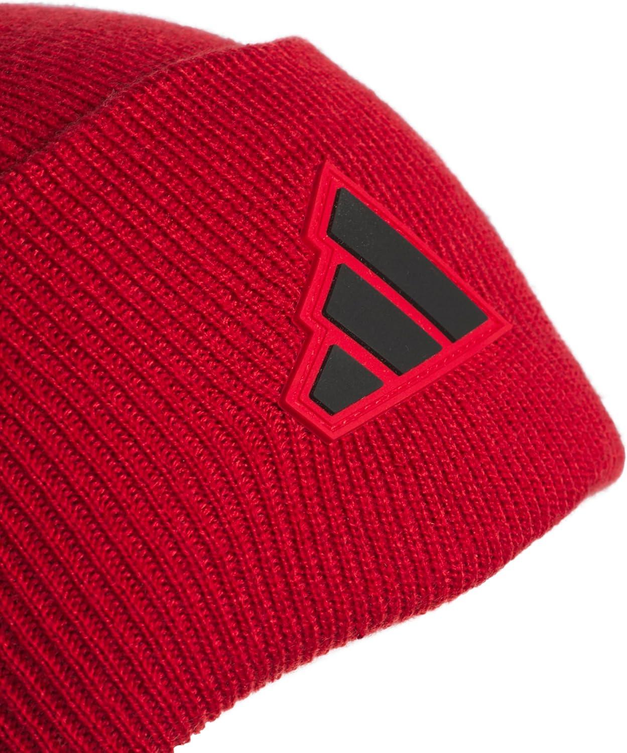 imageadidas Mens Beanie Postseason Tall Fit Slouchy Cuffed Knit Winter HatTeam Power RedBlack