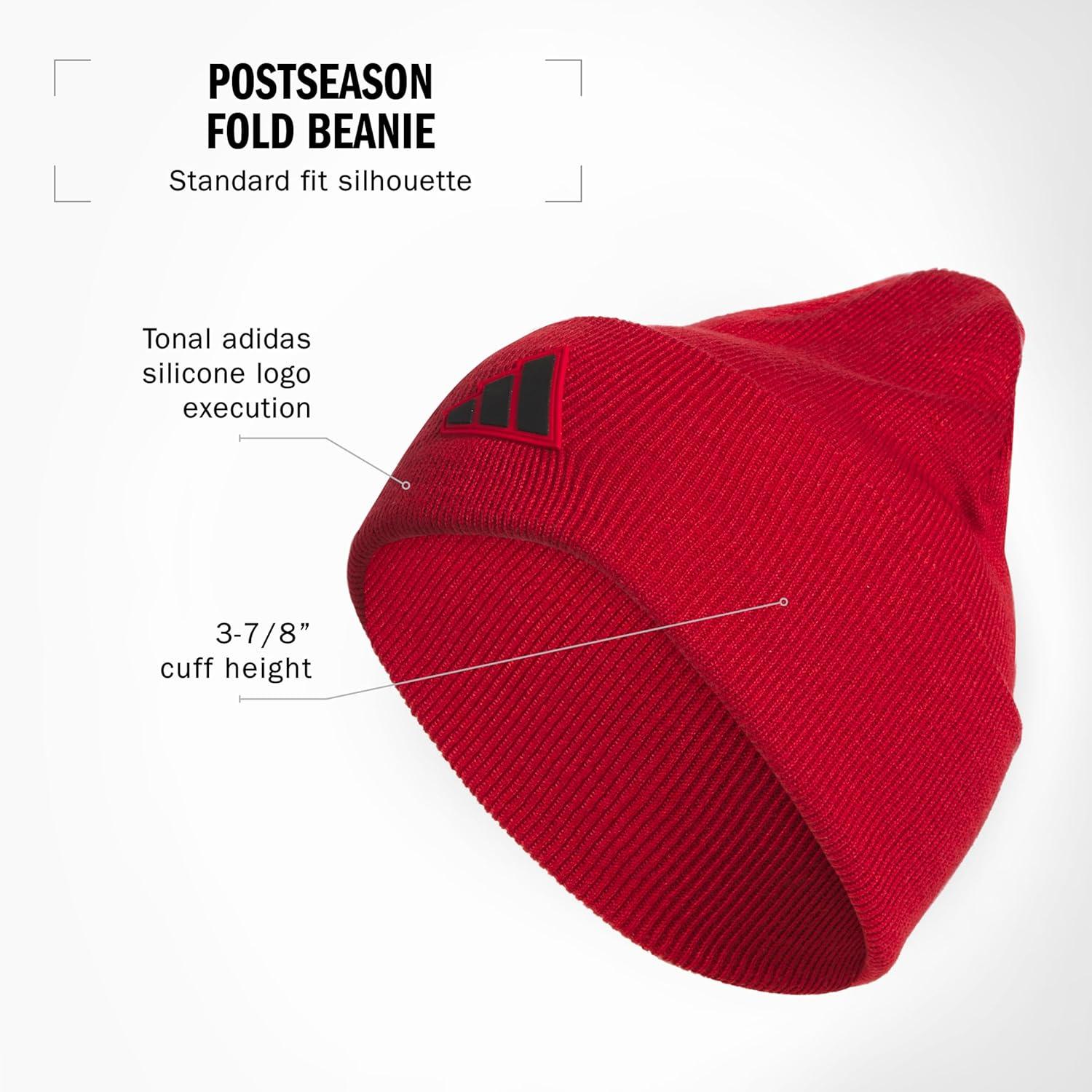 imageadidas Mens Beanie Postseason Tall Fit Slouchy Cuffed Knit Winter HatTeam Power RedBlack