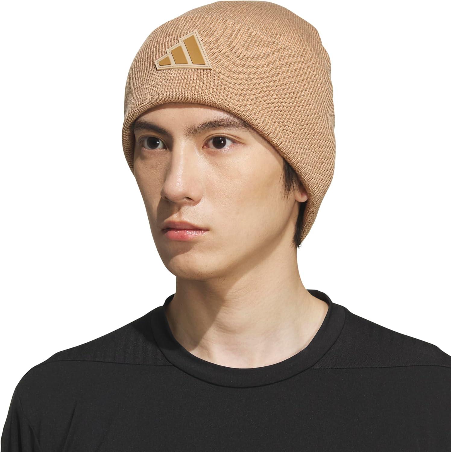 imageadidas Mens Beanie Postseason Tall Fit Slouchy Cuffed Knit Winter HatWarm Sandstone BeigeBrown Desert
