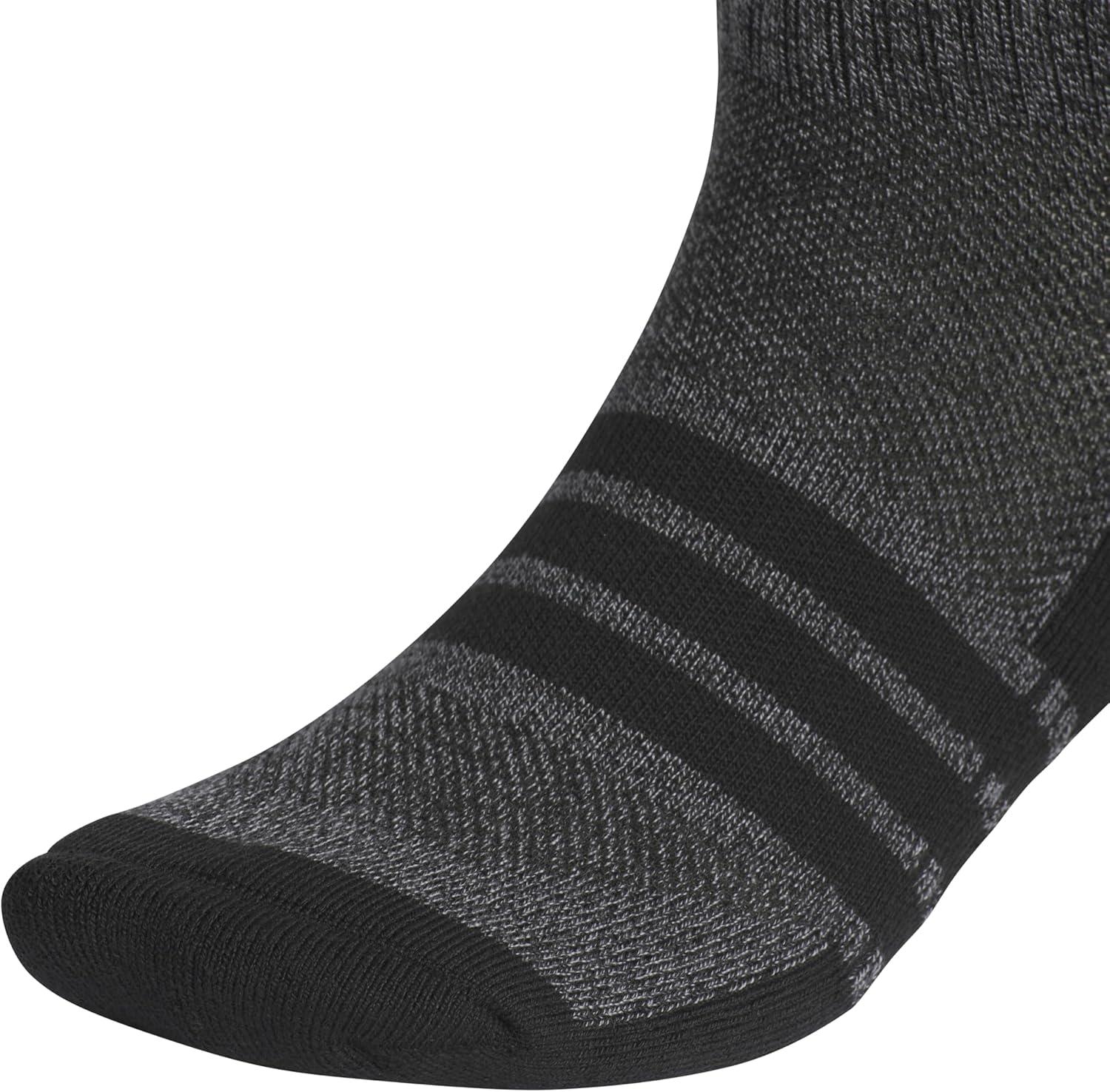 imageadidas Mens Cushioned X 4 3Pack MidCrew SockBlackOnix Grey