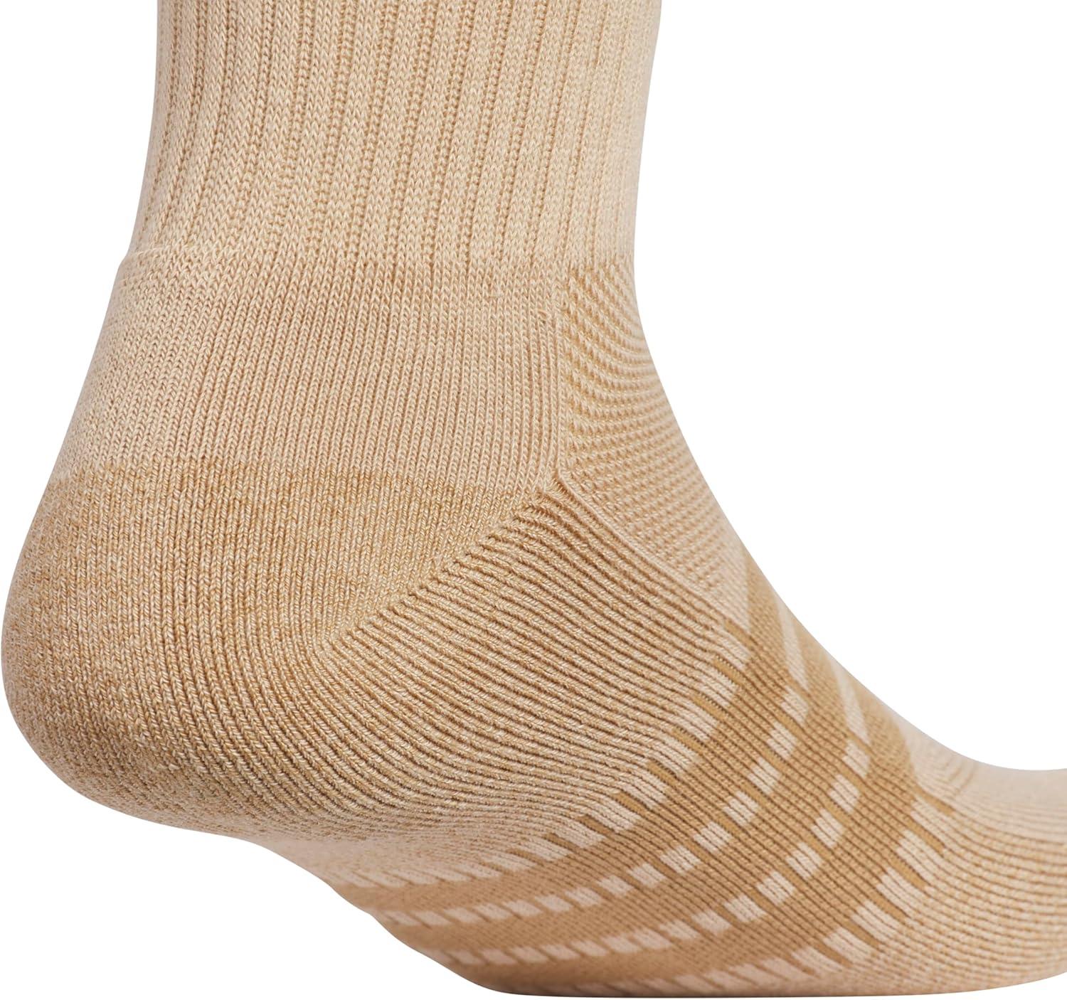 imageadidas Mens Cushioned X 4 3Pack MidCrew SockWarm Sandstone Beige Raw Desert