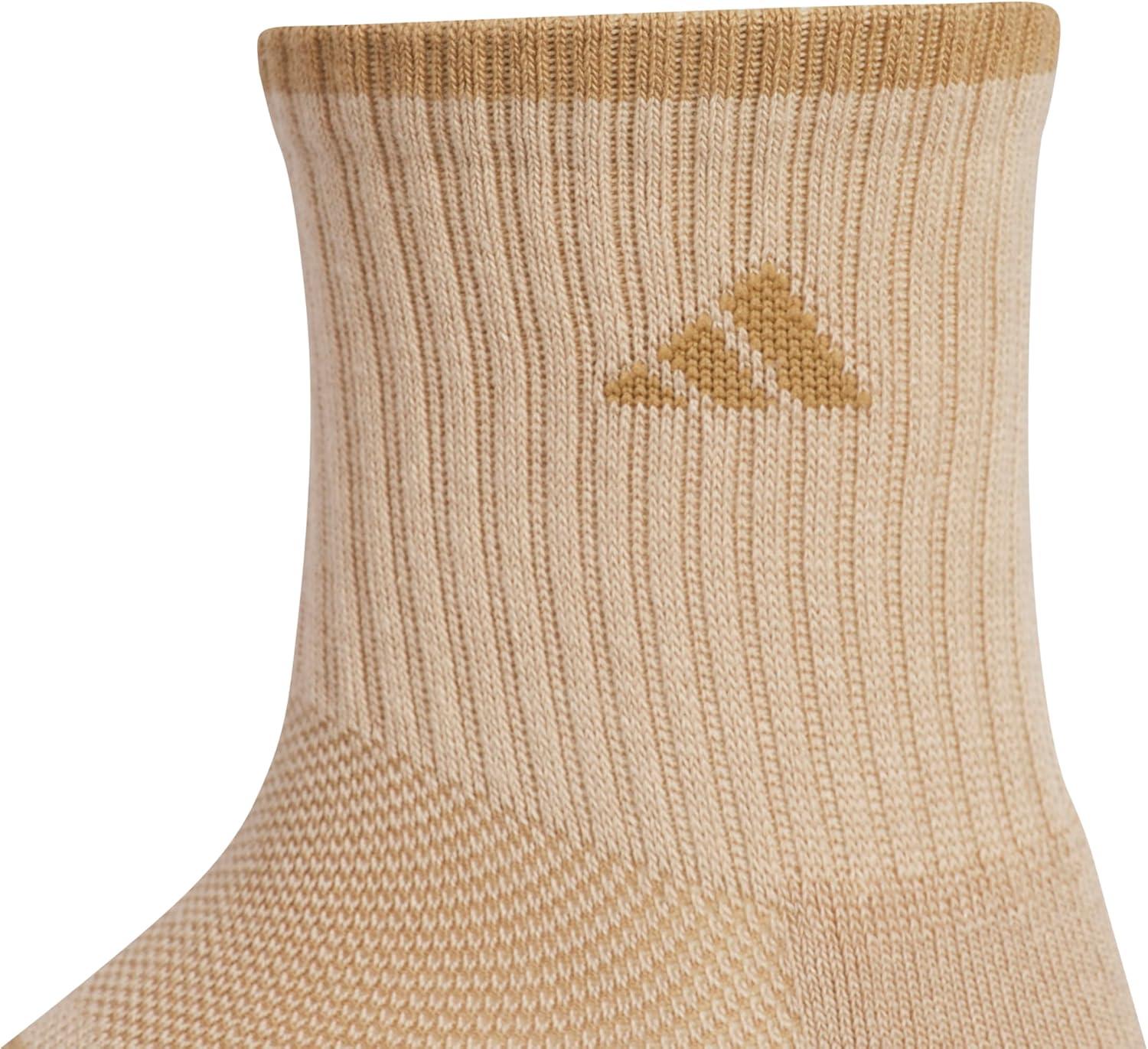 imageadidas Mens Cushioned X 4 3Pack MidCrew SockWarm Sandstone Beige Raw Desert