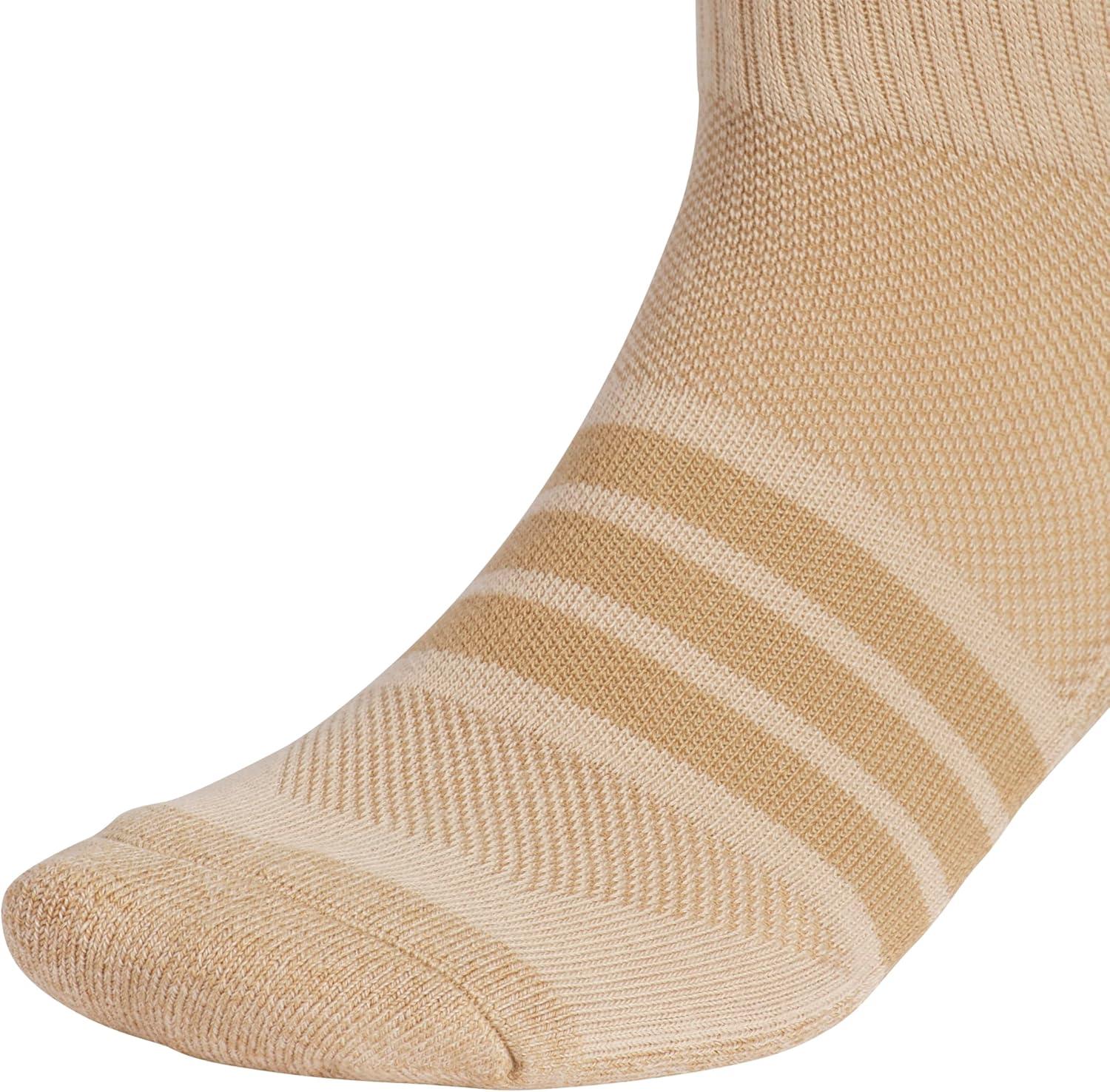 imageadidas Mens Cushioned X 4 3Pack MidCrew SockWarm Sandstone Beige Raw Desert