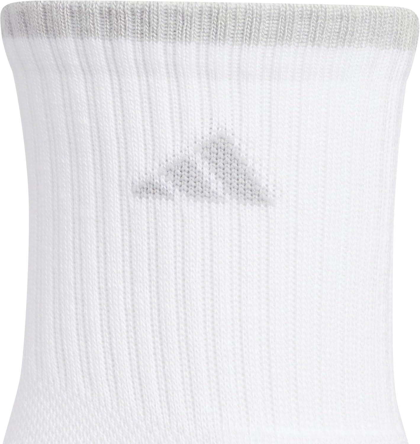 imageadidas Mens Cushioned X 4 3Pack MidCrew SockWhiteClear Onix Grey