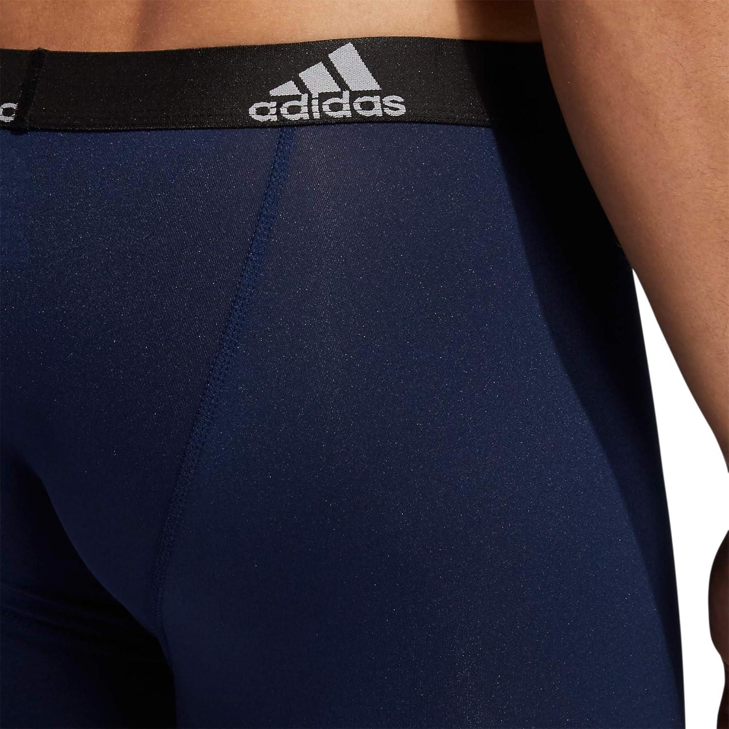 imageadidas Mens Performance 3Pack Long Boxer Brief Underwear Boxer Briefs 3Pack Long Mens Underwear PackBlackGreyCollegiate NavyPerformance