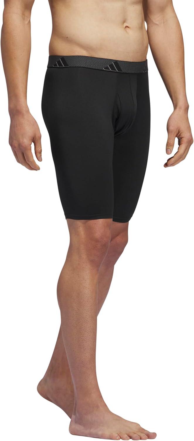 imageadidas Mens Performance 3Pack Long Boxer Brief Underwear Boxer Briefs 3Pack Long Mens Underwear PackBlackOnix GreyBlackMicrofiber