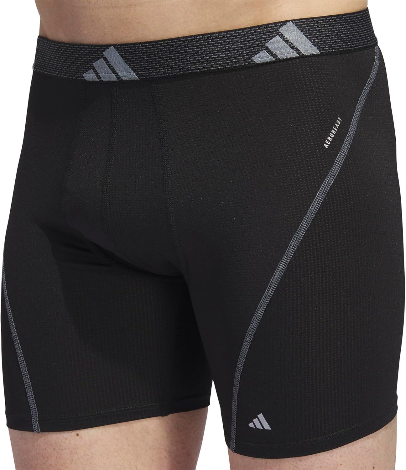 imageadidas Mens Performance Athletic Mesh Boxer Brief Underwear 3Pack Moisture Wicking Sport ComfortBlackOnix GreyBlack