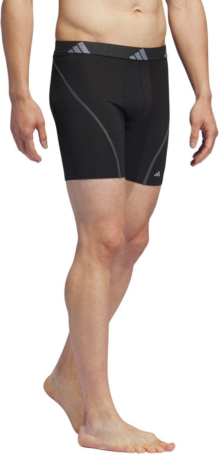 imageadidas Mens Performance Athletic Mesh Boxer Brief Underwear 3Pack Moisture Wicking Sport ComfortBlackOnix GreyBlack