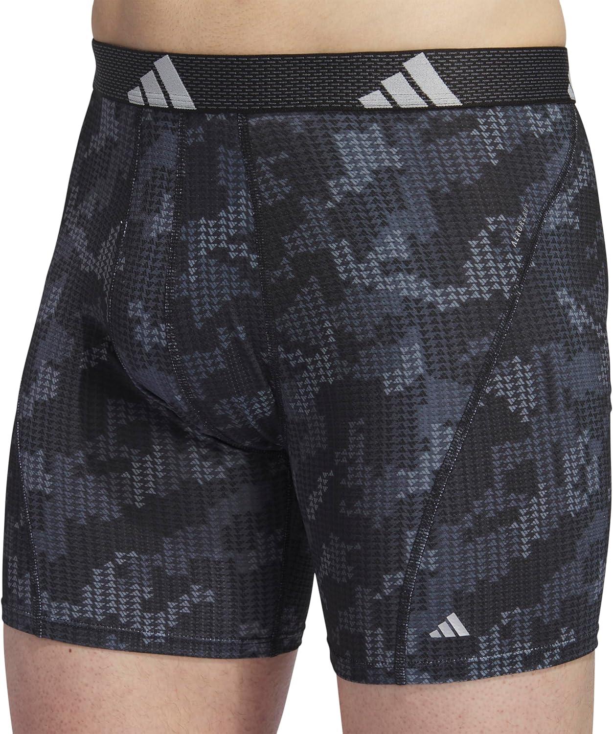 imageadidas Mens Performance Athletic Mesh Boxer Brief Underwear 3Pack Moisture Wicking Sport ComfortDigi Camo BlackonixBlackClear Grey