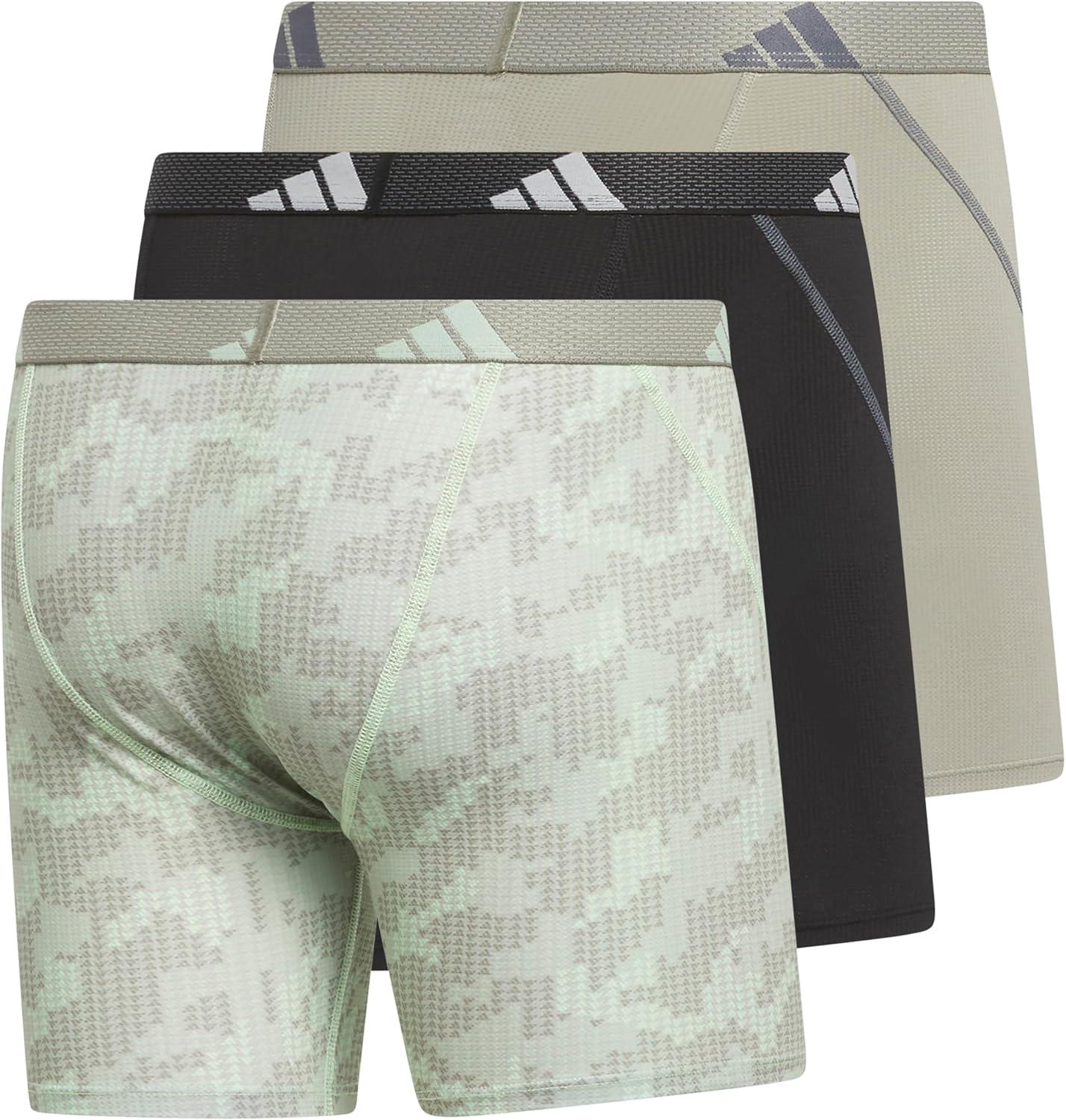 imageadidas Mens Performance Athletic Mesh Boxer Brief Underwear 3Pack Moisture Wicking Sport ComfortDigi Camo Silver Pebblesemi Green SparkSilver Pebble GreySemi Green Spark