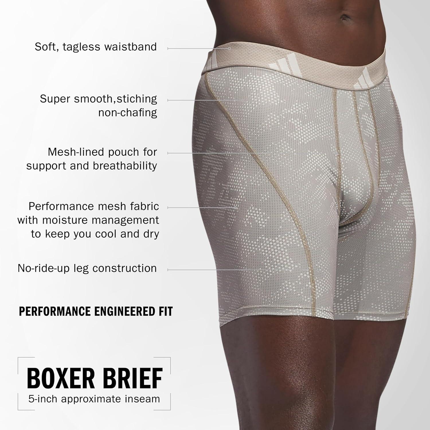 imageadidas Mens Performance Athletic Mesh Boxer Brief Underwear 3Pack Moisture Wicking Sport ComfortDrift Wonder Aluminaputty BeigeCarbon GreyOnix Grey