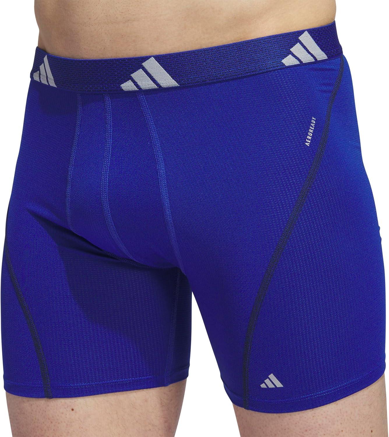 imageadidas Mens Performance Athletic Mesh Boxer Brief Underwear 3Pack Moisture Wicking Sport ComfortTeam Royal BlueLegend Ink BlueOnix Grey