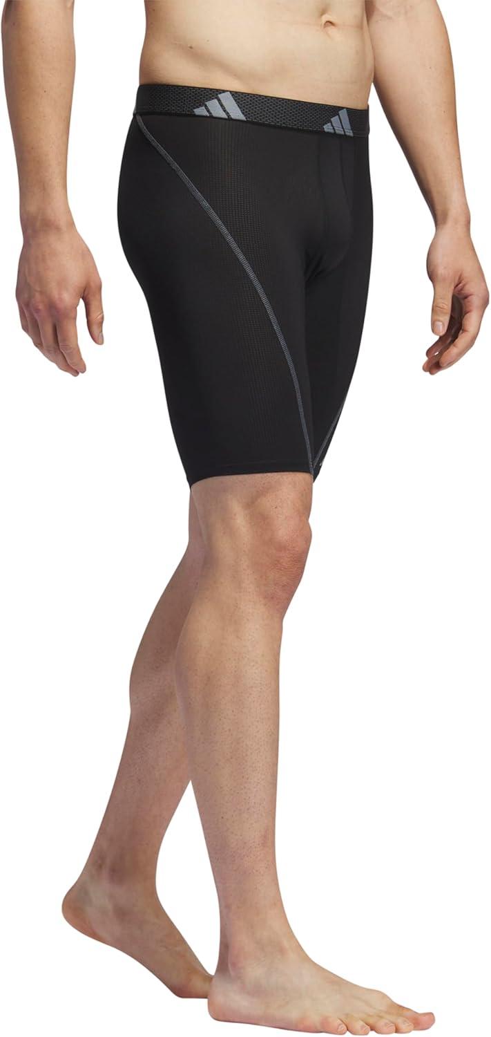 imageadidas Mens Performance Mesh Long Boxer Brief Underwear 3Pack for Active Sport and All Day ComfortBlackOnix GreyBlack