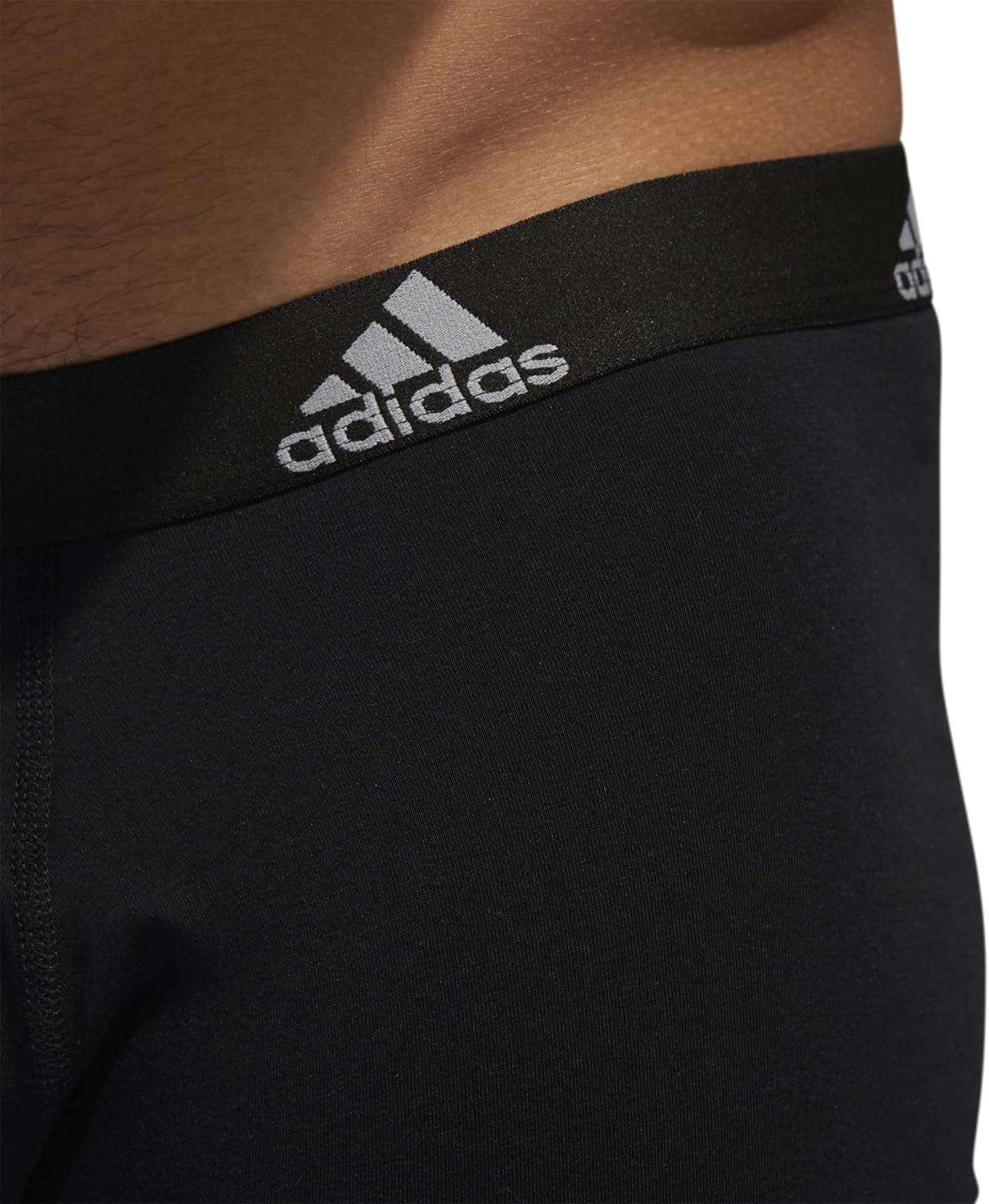 imageadidas Mens Performance Stretch Cotton Boxer Briefs 3Pack Soft Underwear Superior ComfortBlack