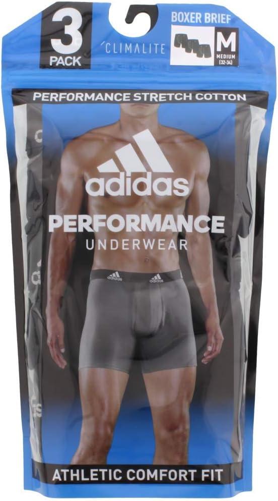 imageadidas Mens Performance Stretch Cotton Boxer Briefs 3Pack Soft Underwear Superior ComfortBlackBlack BlackBlack BlackBlack