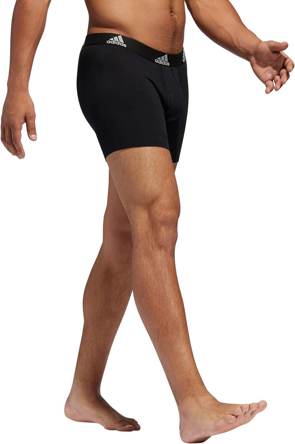 imageadidas Mens Performance Stretch Cotton Boxer Briefs 3Pack Soft Underwear Superior ComfortBlackLight Onix Grey