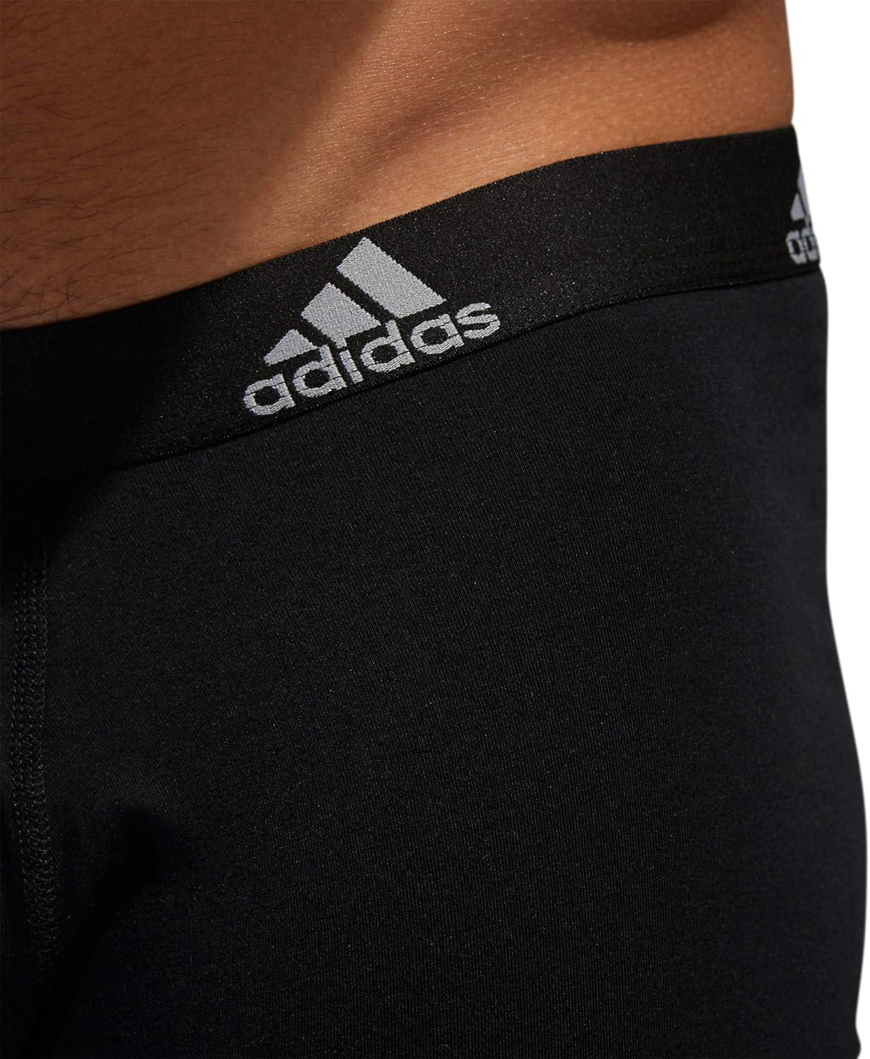 imageadidas Mens Performance Stretch Cotton Boxer Briefs 3Pack Soft Underwear Superior ComfortBlackLight Onix Grey