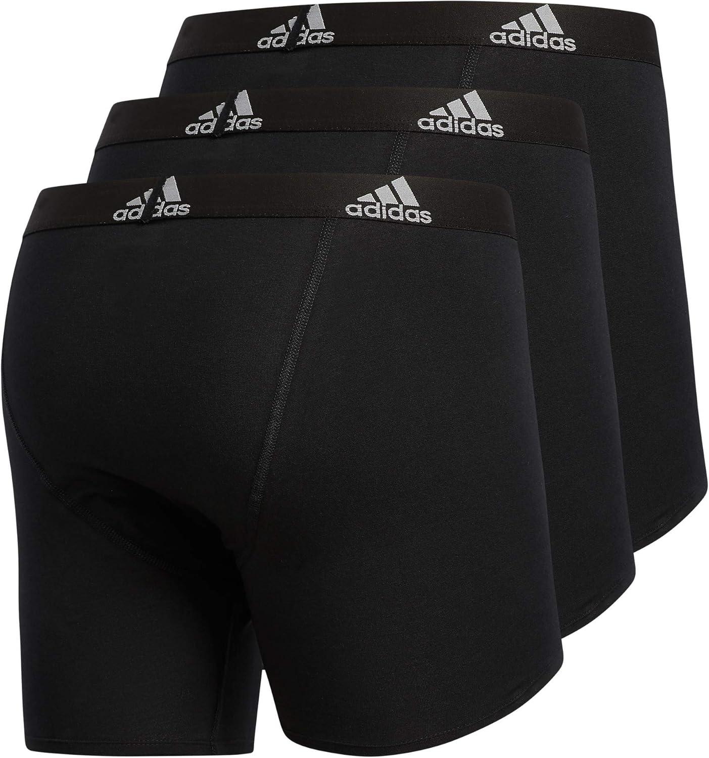 imageadidas Mens Performance Stretch Cotton Boxer Briefs 3Pack Soft Underwear Superior ComfortBlackLight Onix Grey