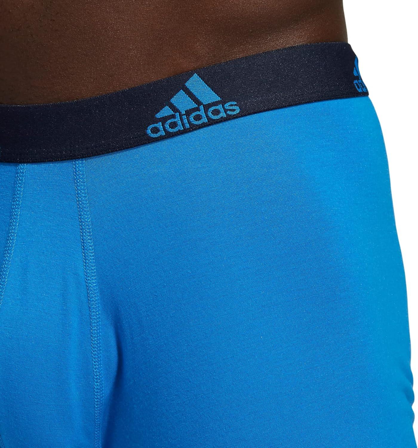 imageadidas Mens Performance Stretch Cotton Boxer Briefs 3Pack Soft Underwear Superior ComfortBlue RushLegend Ink BlueTeam Royal Blue