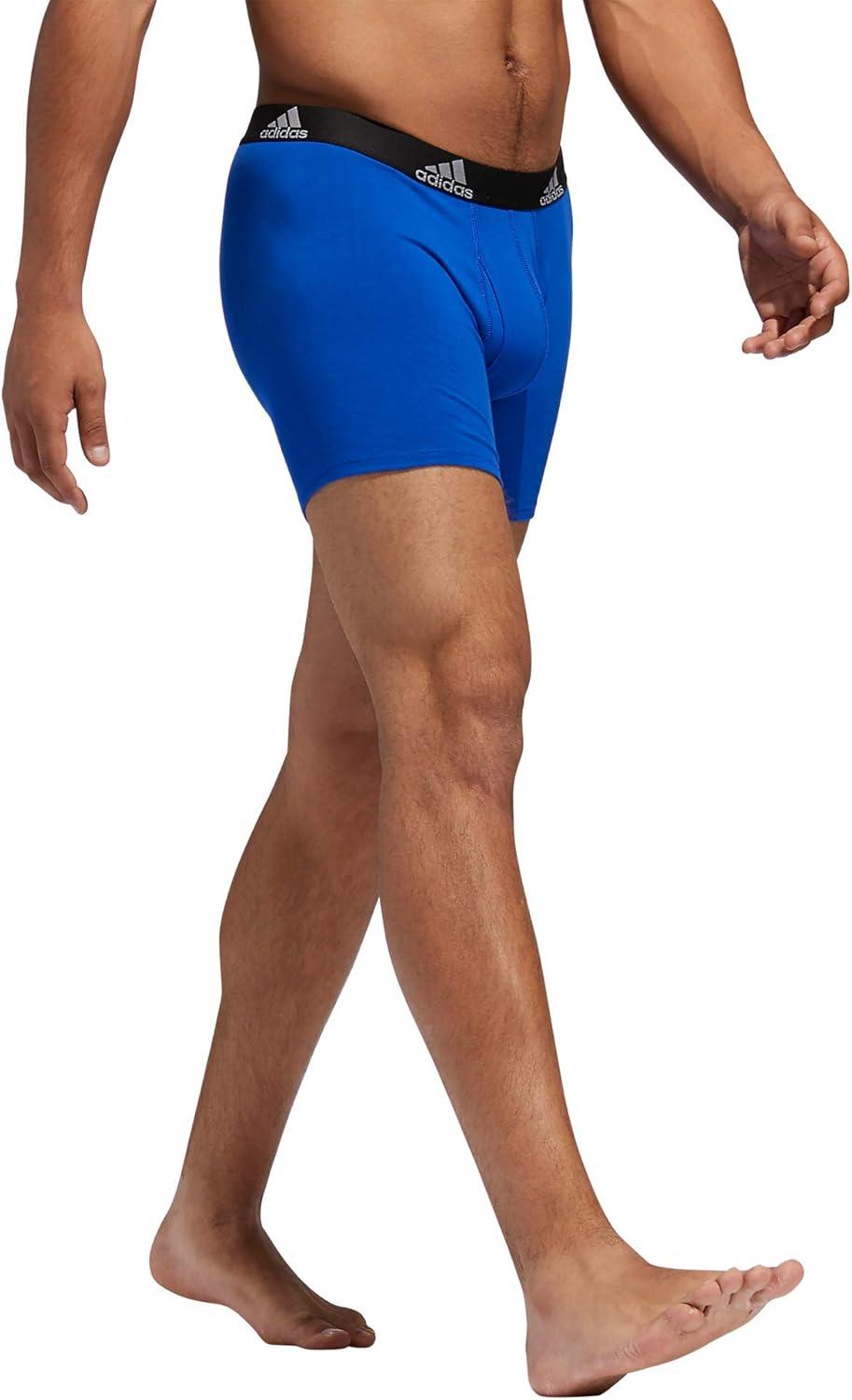 imageadidas Mens Performance Stretch Cotton Boxer Briefs 3Pack Soft Underwear Superior ComfortBold BlueOnix GreyBlack