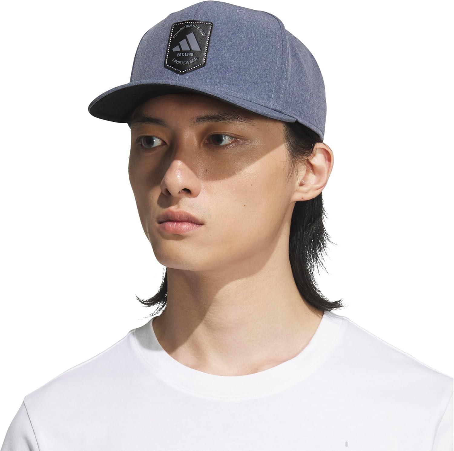 imageadidas Mens Scorecard High Crown Low Curve Brim Snapback Adjustable Fit Course Style HatDark BlueBlackGrey