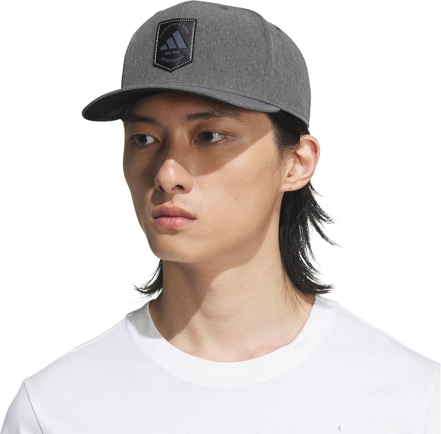 imageadidas Mens Scorecard High Crown Low Curve Brim Snapback Adjustable Fit Course Style HatGrey FourBlackOnix Grey