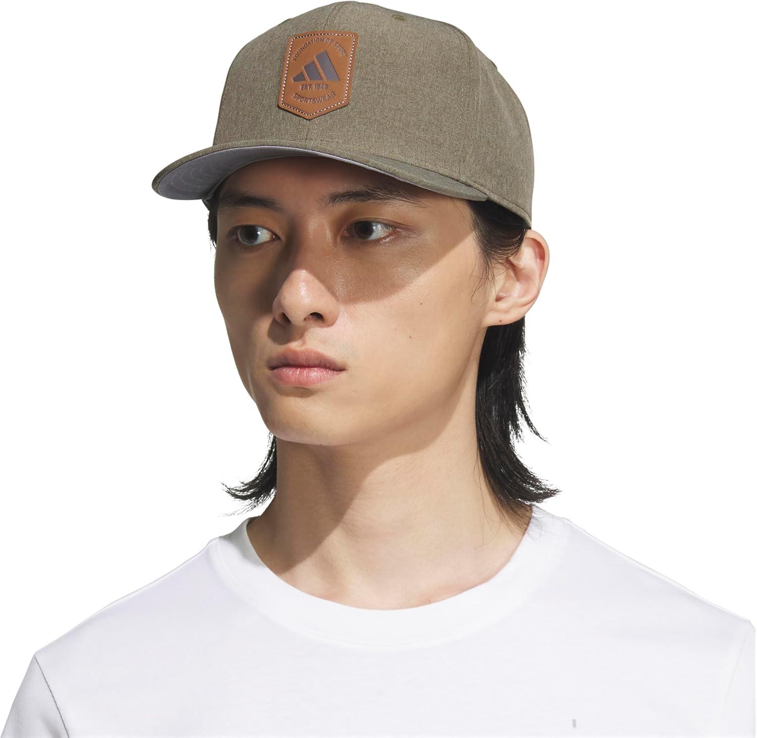 imageadidas Mens Scorecard High Crown Low Curve Brim Snapback Adjustable Fit Course Style HatOlive StrataGrey StrataGrey