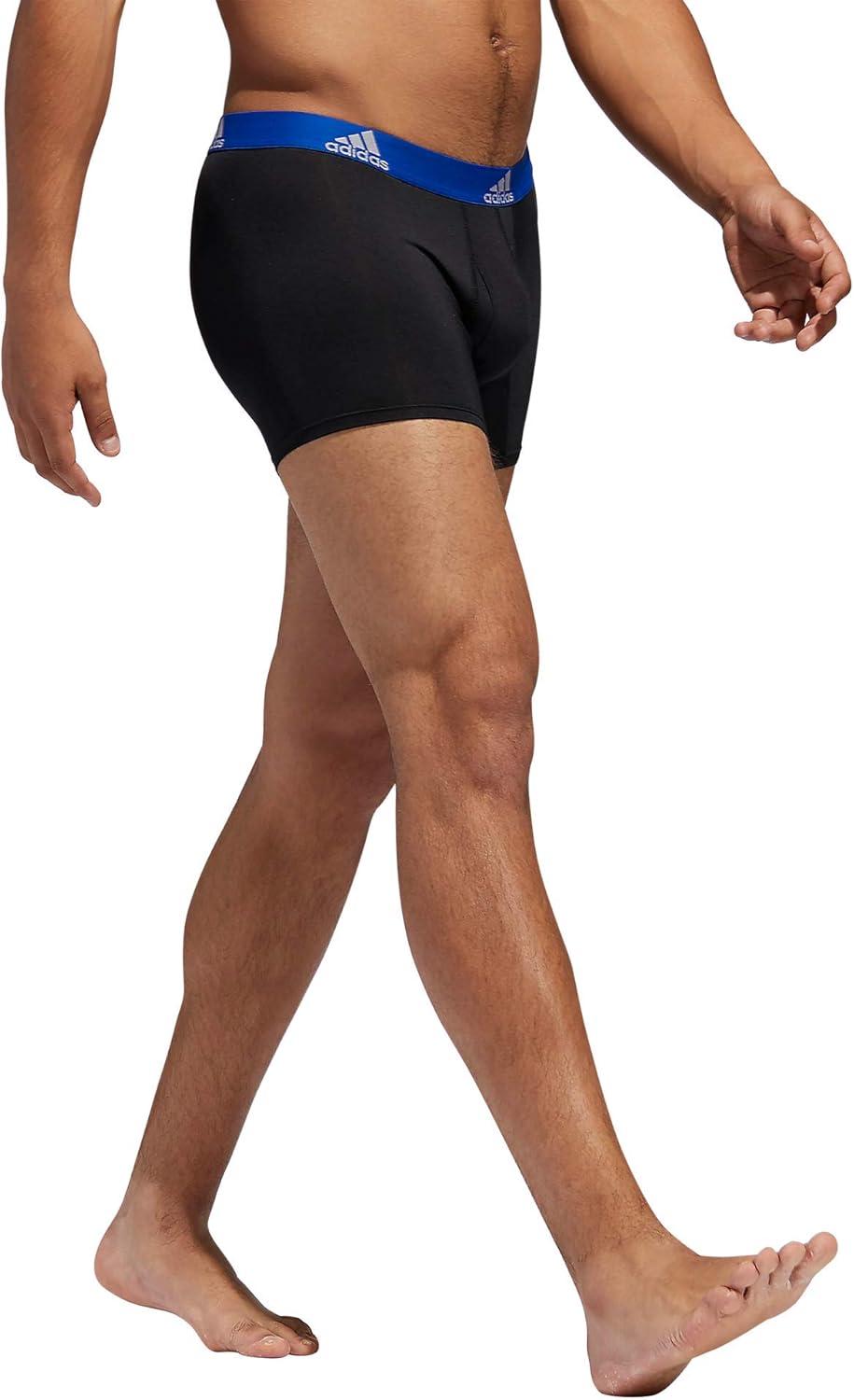 imageadidas Mens Stretch Cotton Boxer Brief Underwear 3Pack 2020BlackCollegiate Royal BlueScarlet RedPerformance