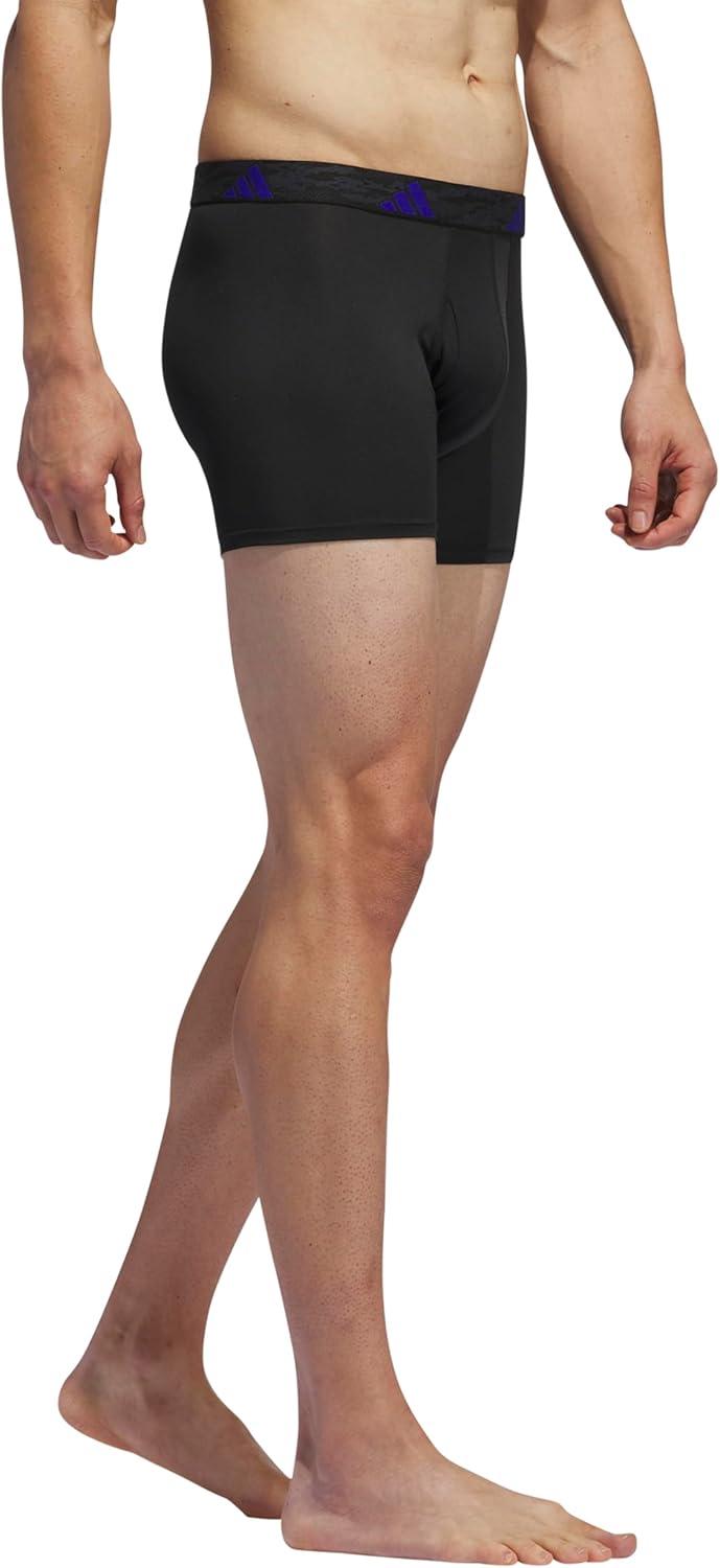 imageadidas Mens Stretch Cotton Boxer Brief Underwear 3Pack 2020BlackTeam Royal BlueBetter ScarletMicrofiber