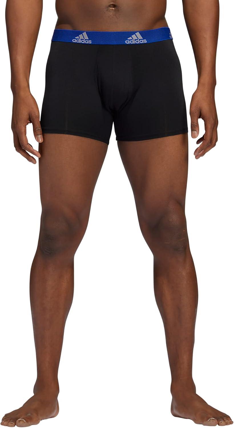 imageadidas Mens Stretch Cotton Boxer Brief Underwear 3Pack 2020BlackTeam Royal BlueImpact Yellow