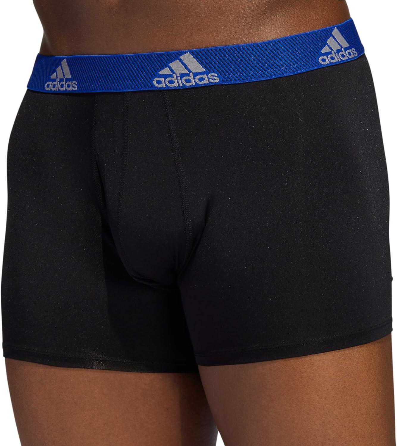 imageadidas Mens Stretch Cotton Boxer Brief Underwear 3Pack 2020BlackTeam Royal BlueImpact Yellow