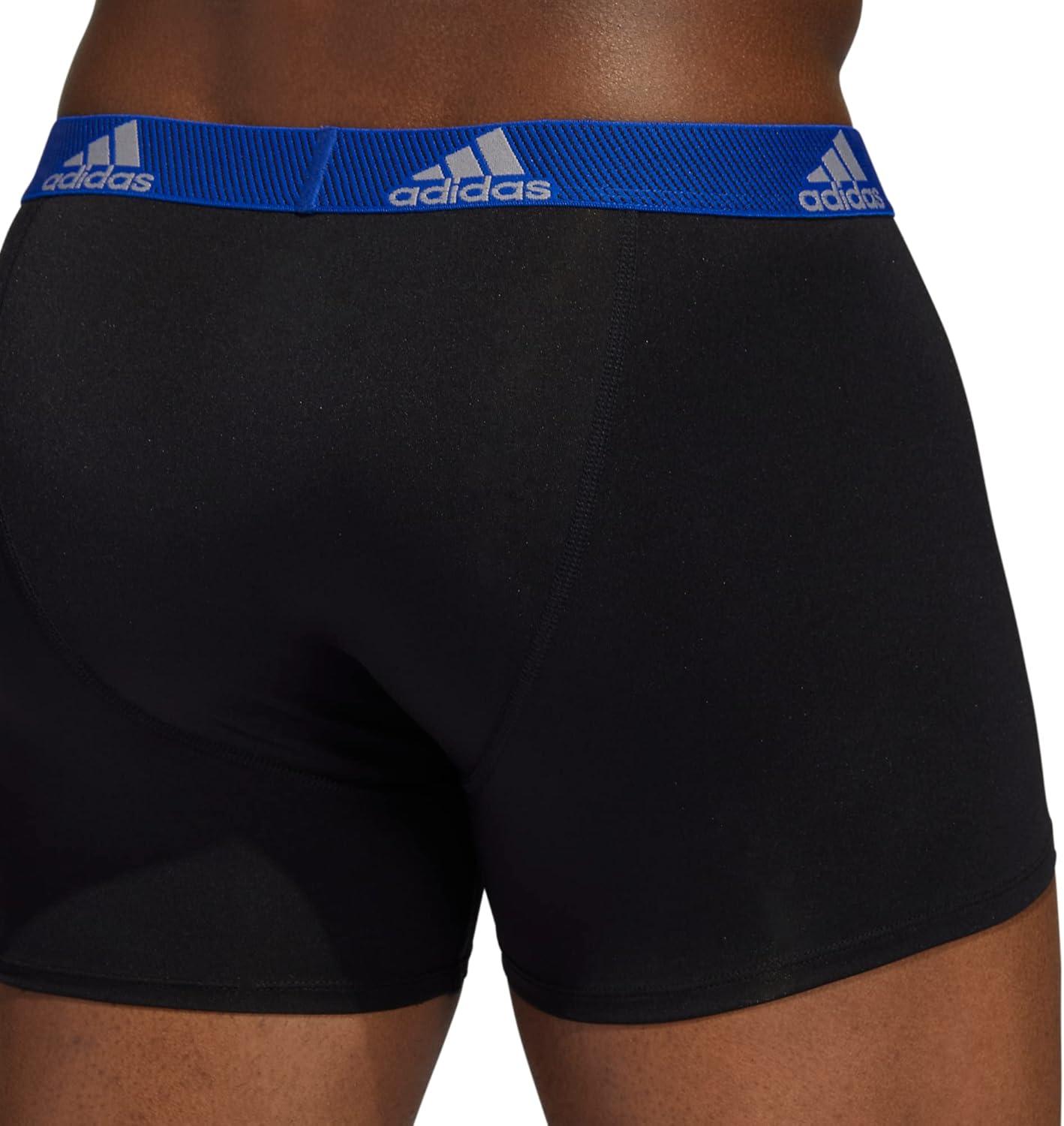 imageadidas Mens Stretch Cotton Boxer Brief Underwear 3Pack 2020BlackTeam Royal BlueImpact Yellow